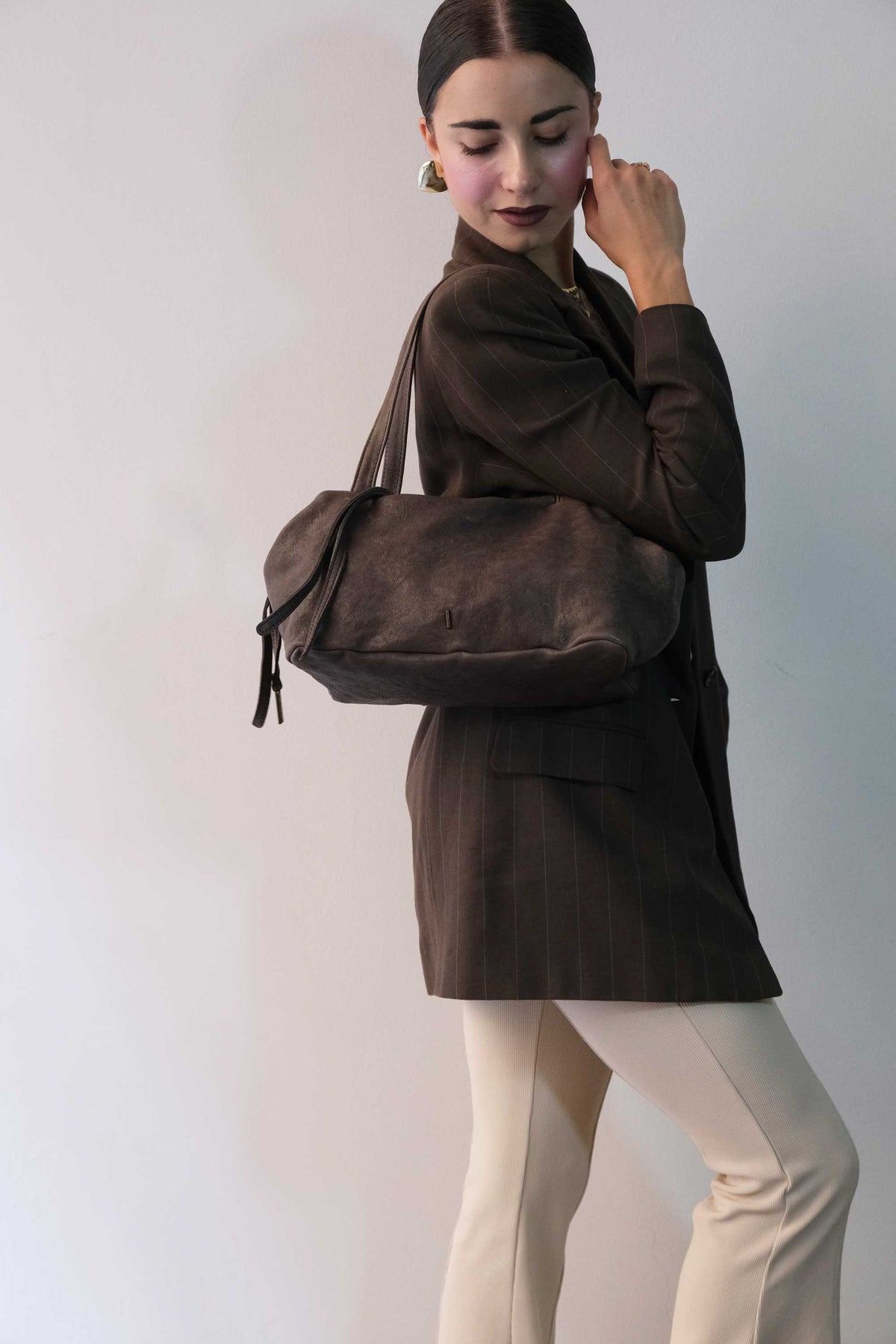 Maribè in tobacco washed nappa leather  - Made in Italy -