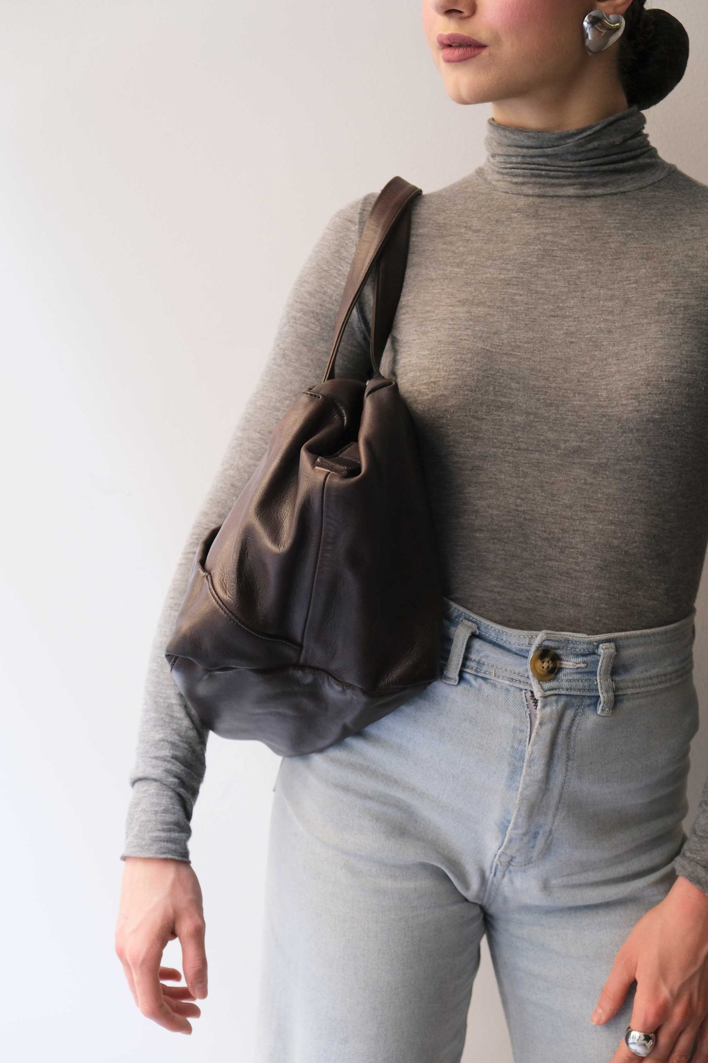 Pilli bag in caffè turner soft leather - Made in Italy -