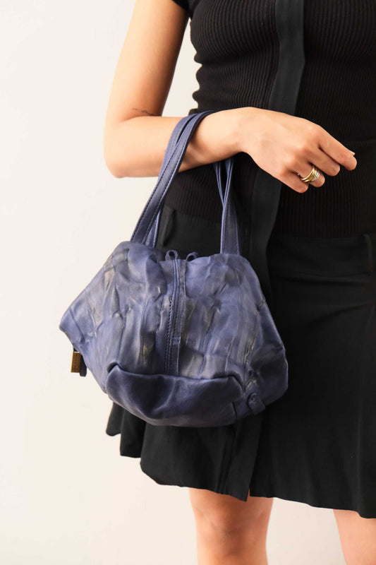 PRE ORDER discount 15%-Bobo top handle bag in cobalto nappa lomè soft leather  - use code PREORDER15 - ESTIMATED DELIVERY SEPTEMBER 15- Made in Italy -