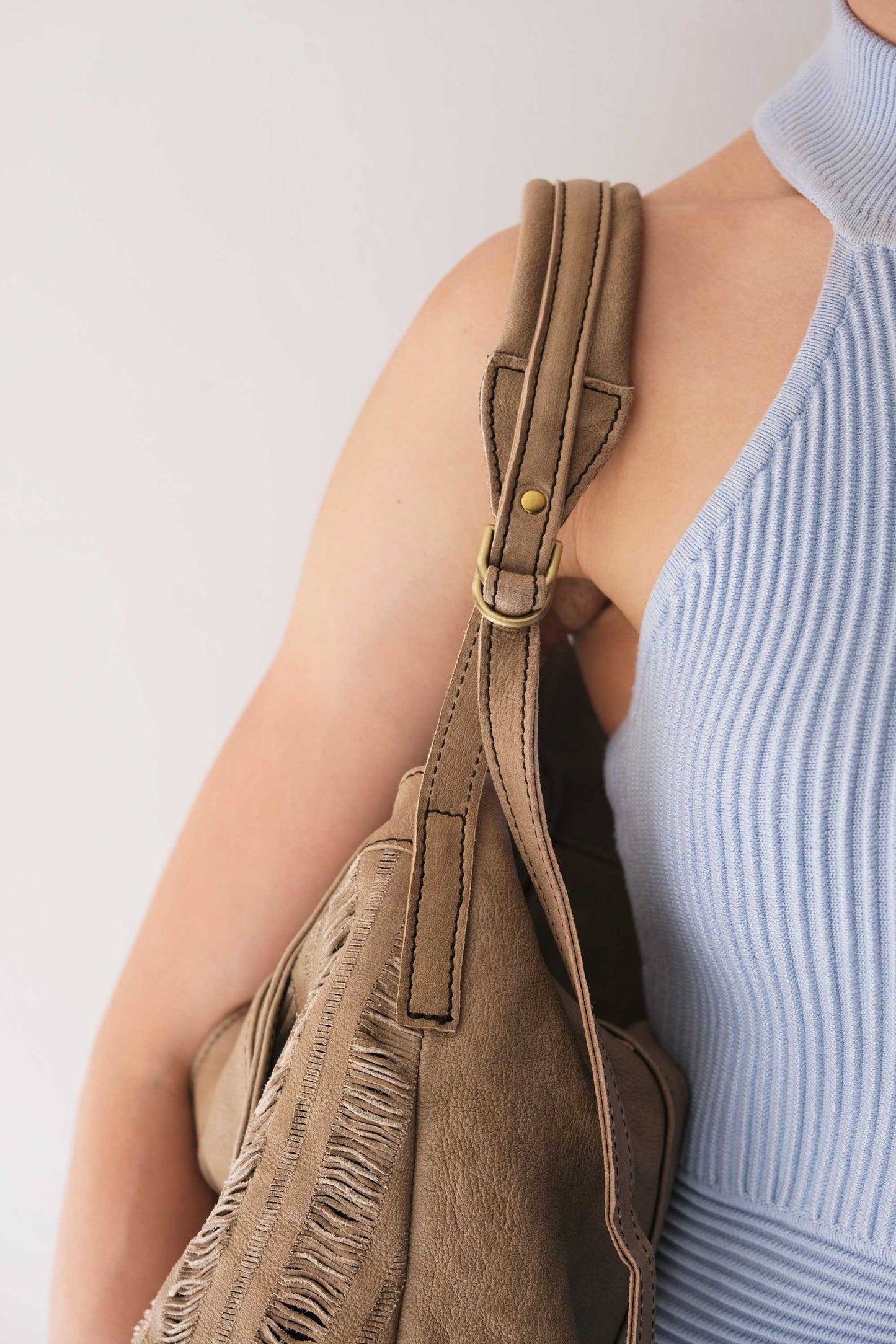 Do saddle bag shark in soft nappa fringe - Made in Italy -