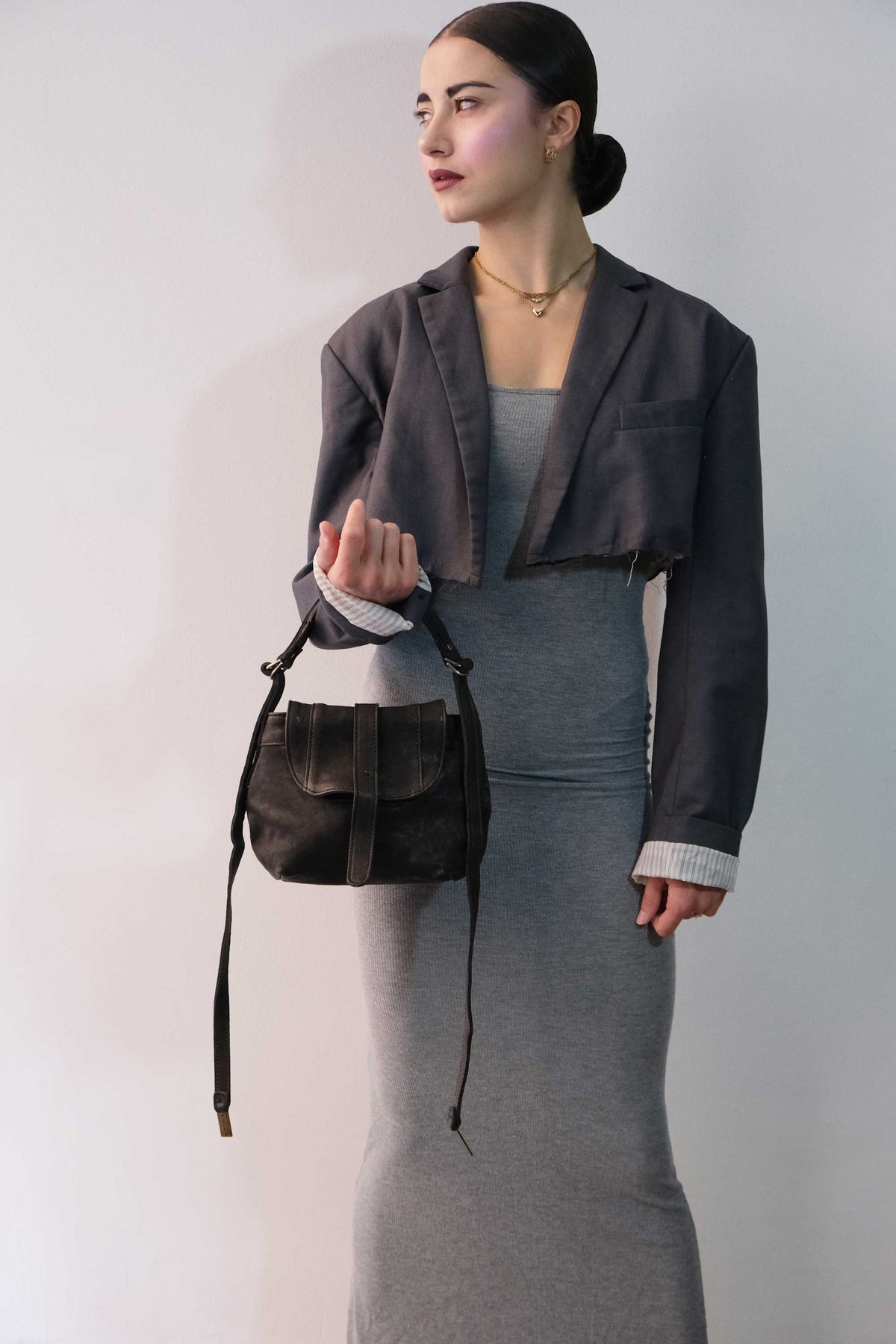 Do mini saddle bag in brown soft washed nappa - Made in Italy -