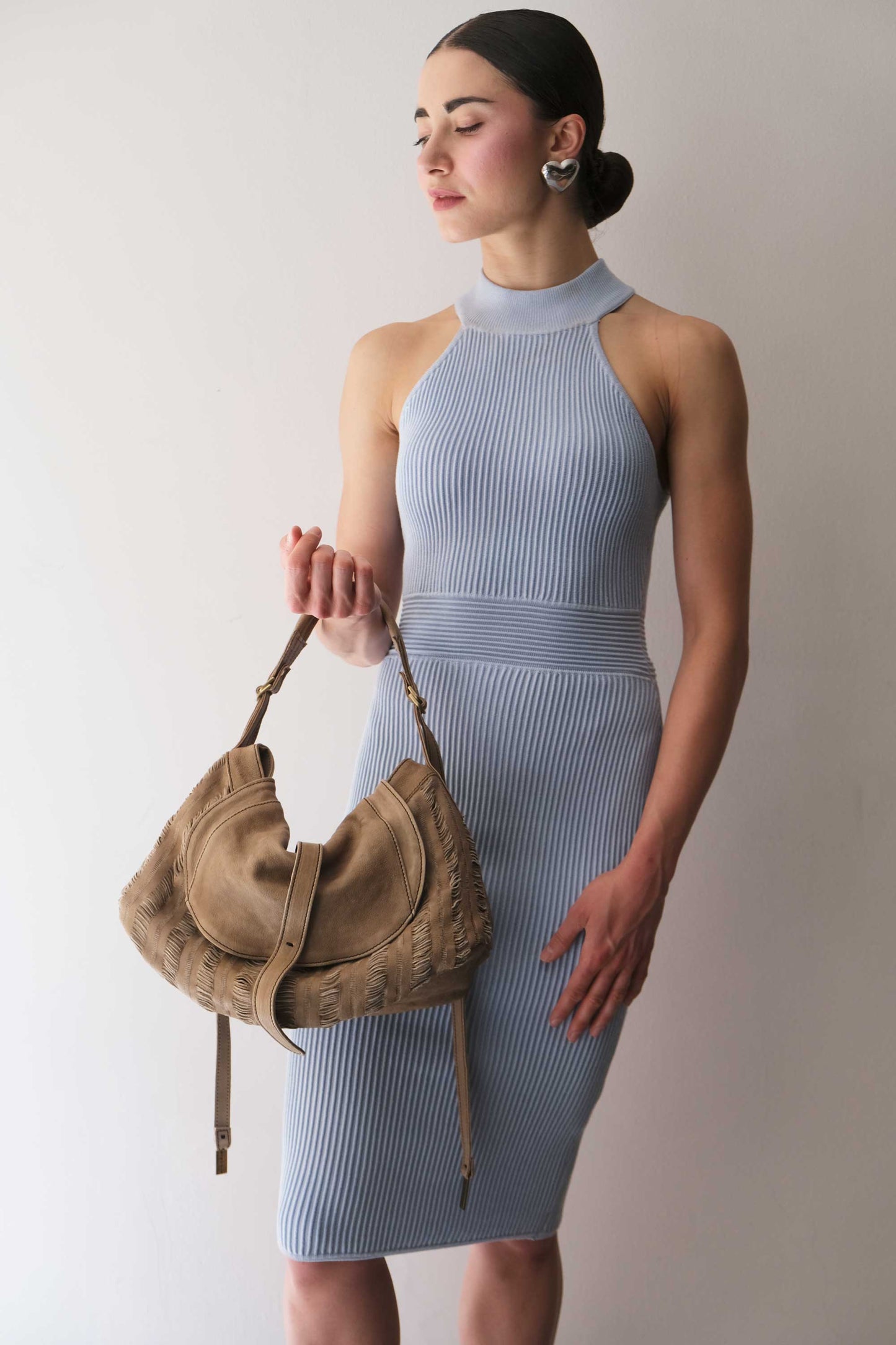 Do saddle bag shark in soft nappa fringe - Made in Italy -