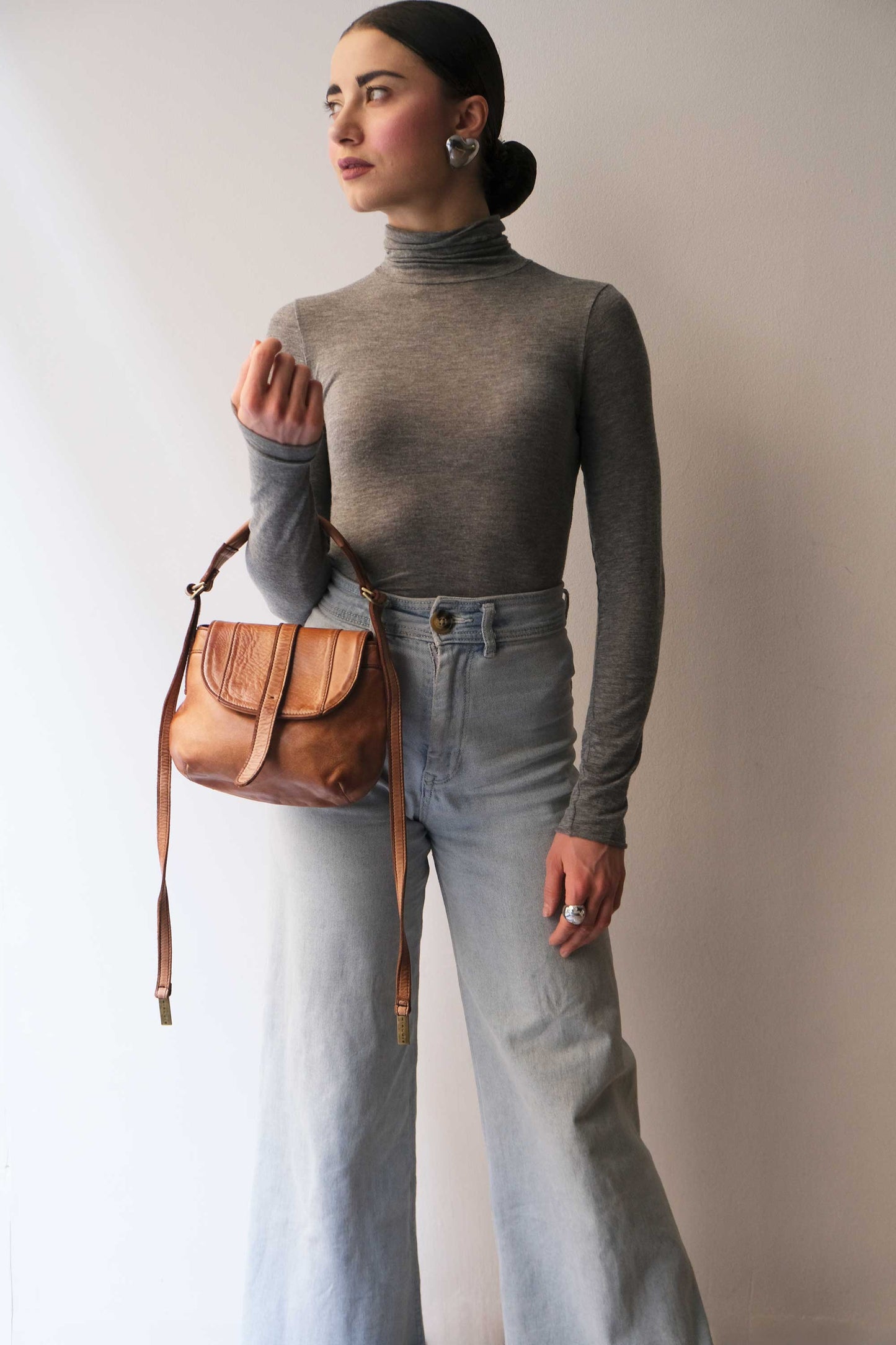 Do mini saddle bag in cognac turner calf soft leather - Made in Italy-