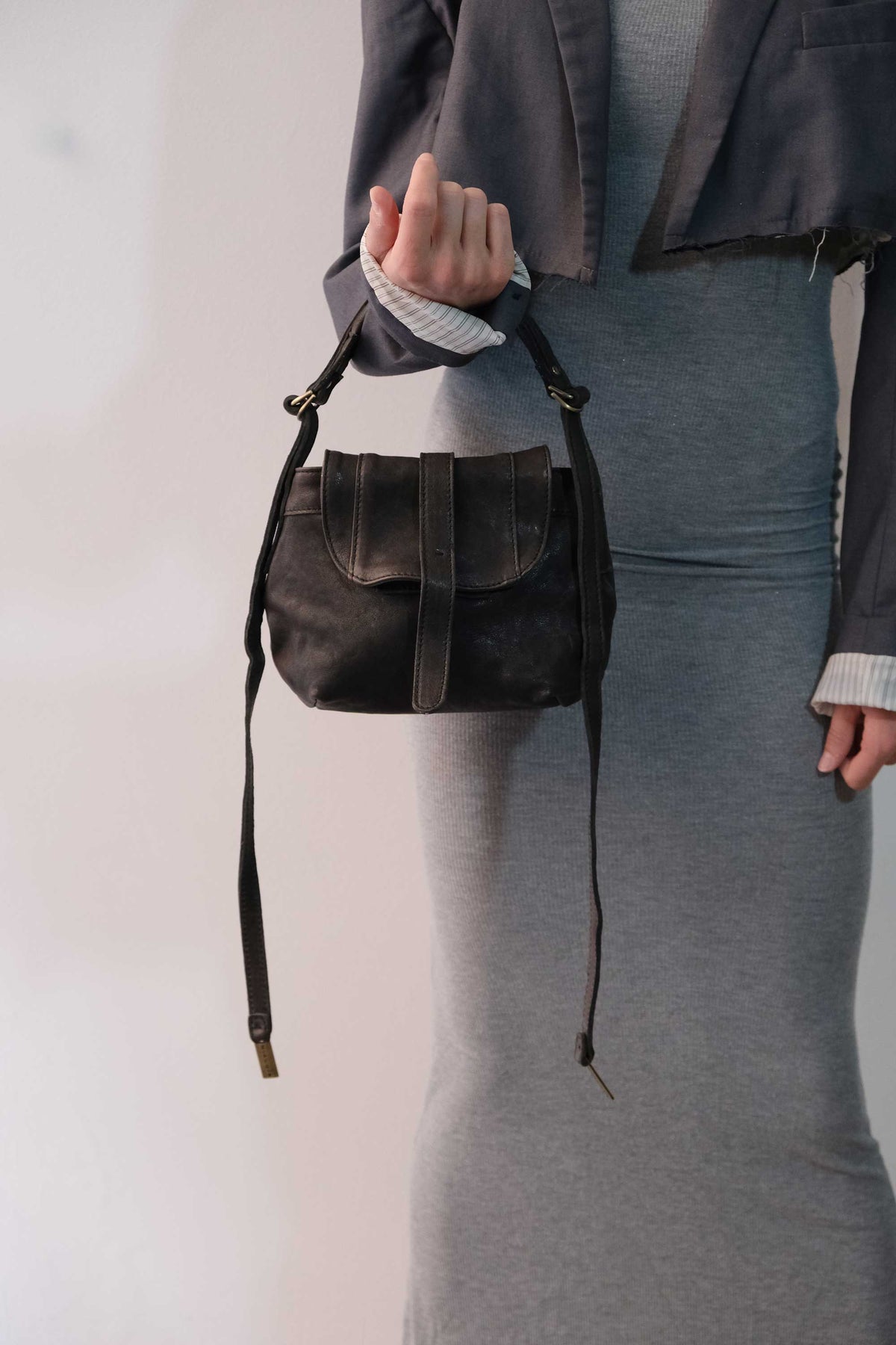 Do mini saddle bag in brown soft washed nappa - Made in Italy -