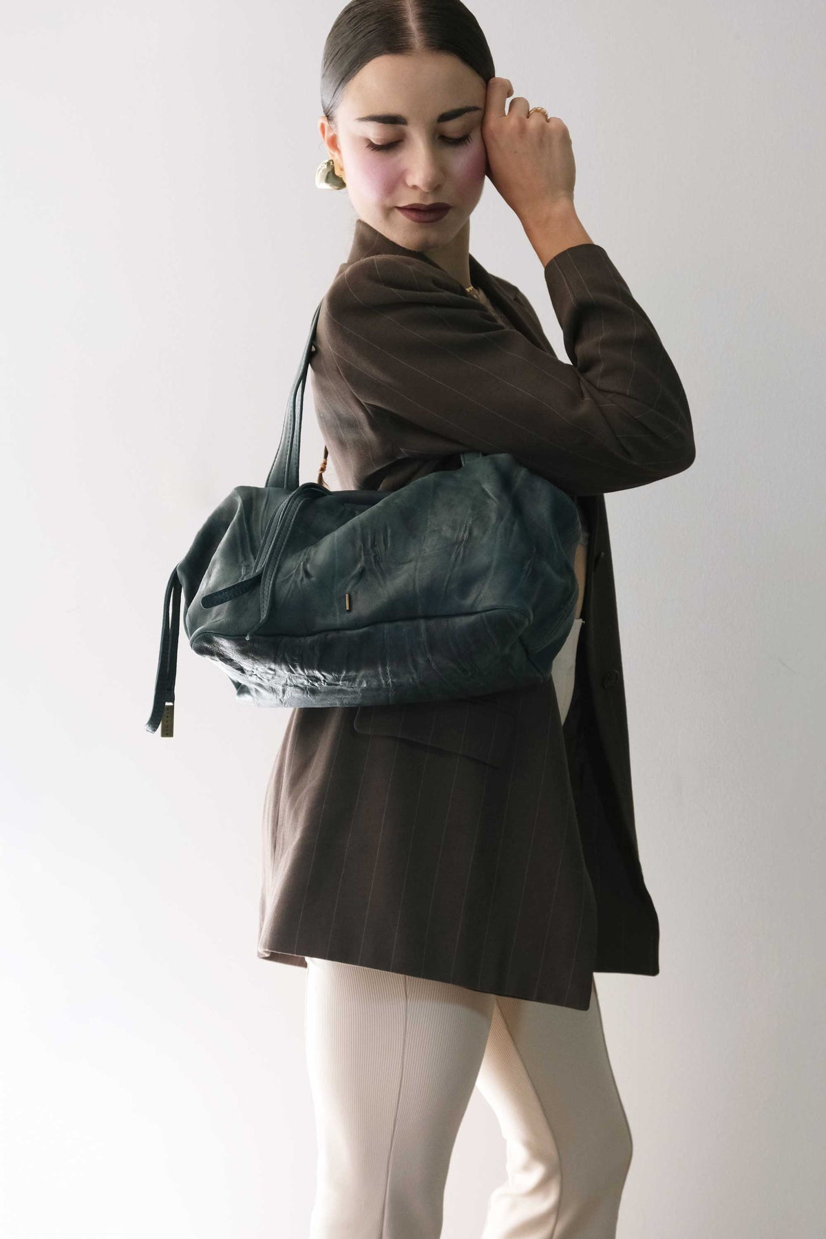 Maribè in teal lomè nappa leather – Made in Italy