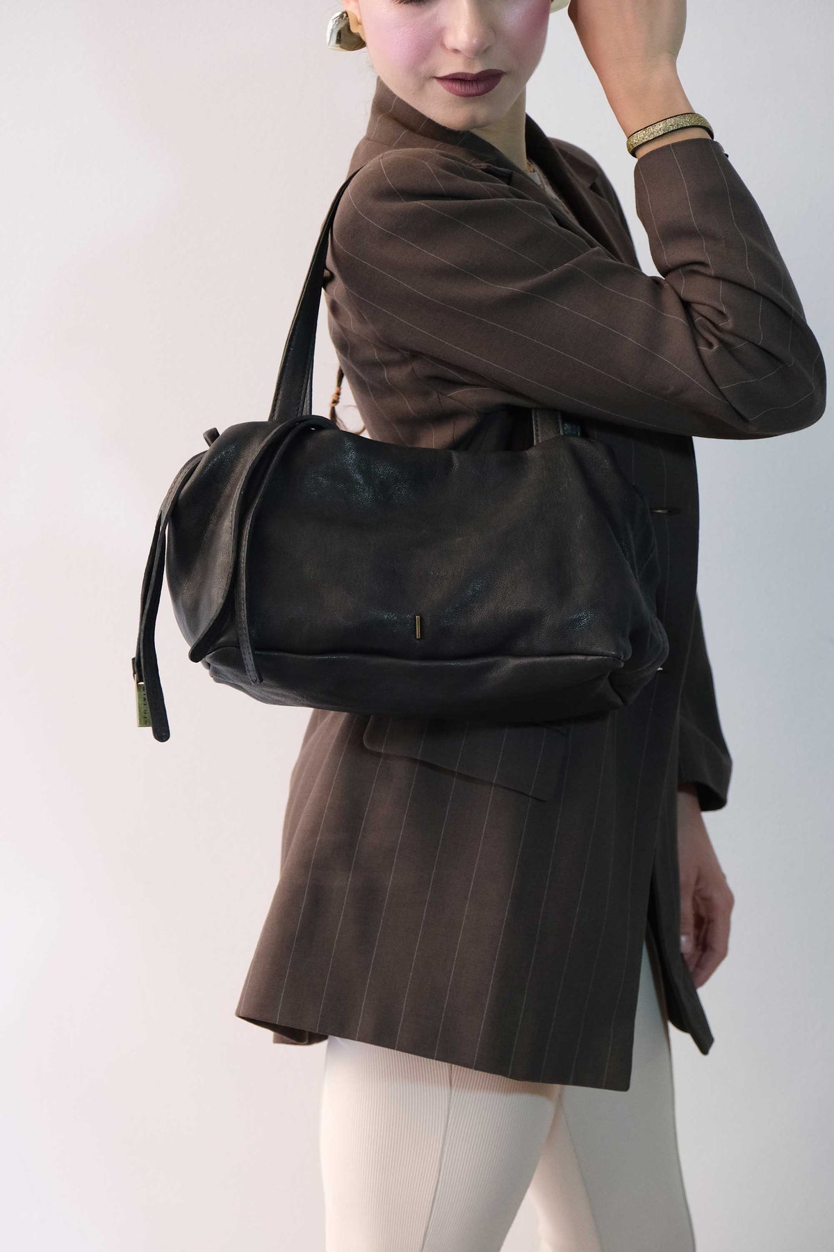 Maribè in black washed nappa leather  - Made in Italy -