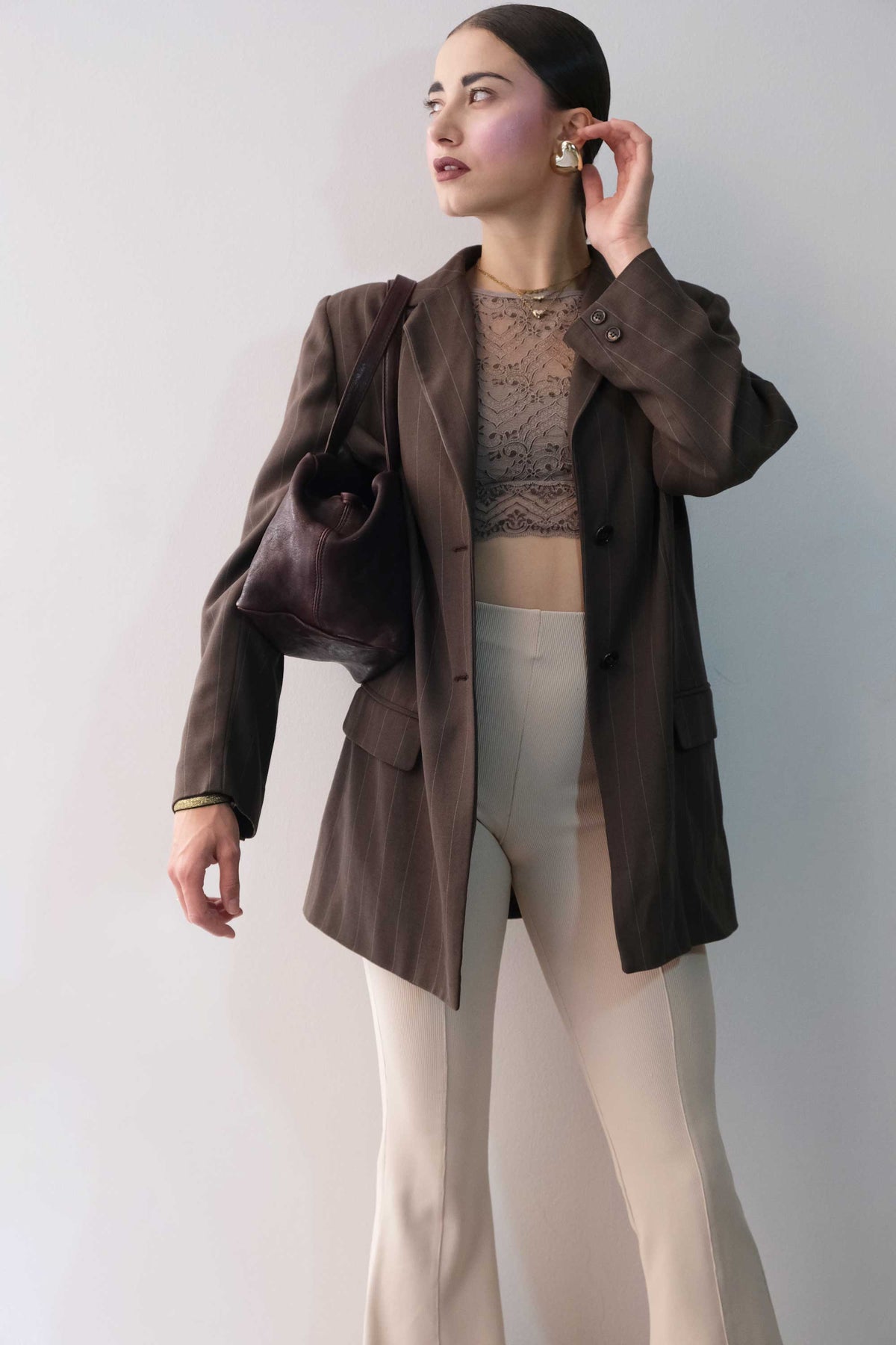 Maribè in plum washed nappa leather  - Made in Italy -