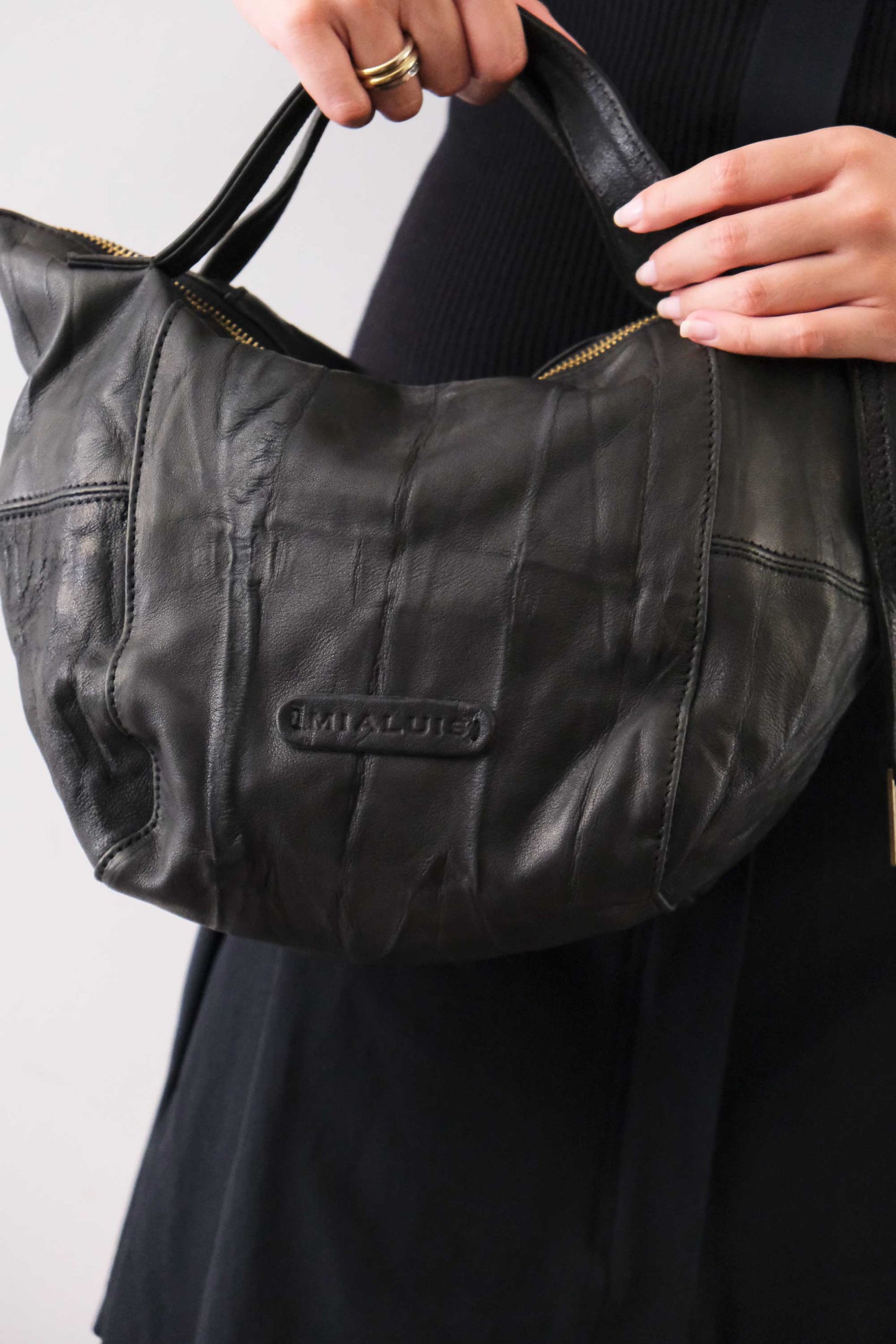 PRE ORDER discount 15%- Marty bag in black soft washed nappa lomè - use code PREORDER15 - ESTIMATED DELIVERY SEPTEMBER 15- Made in Italy -