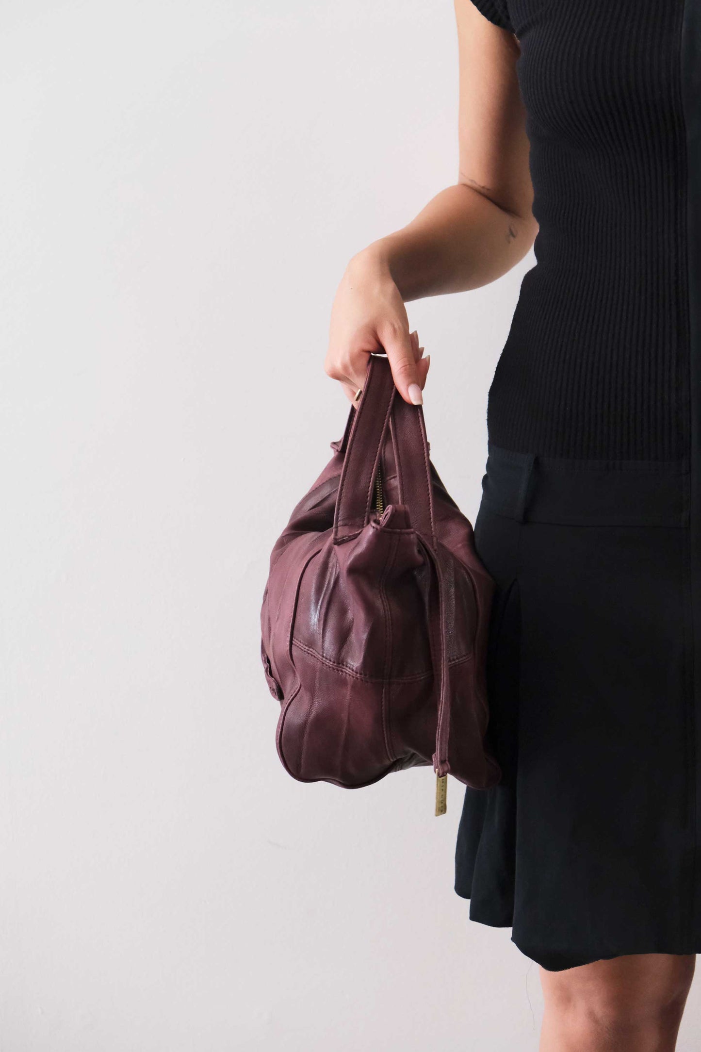 PRE ORDER discount 15%- Marty bag in plum soft washed nappa lome - use code PREORDER15 - ESTIMATED DELIVERY SEPTEMBER 15- Made in Italy -