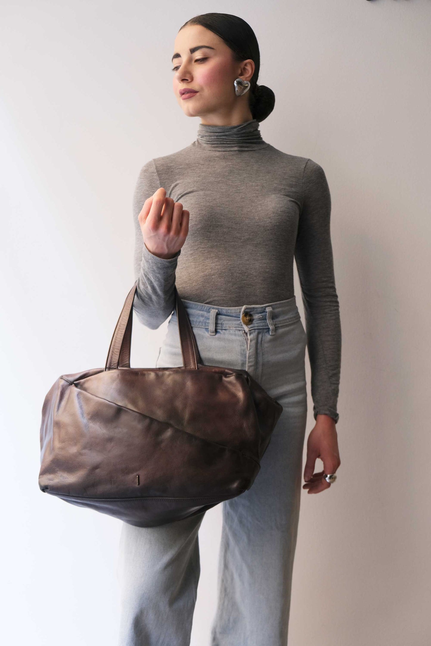 Pilli bag in caffè turner soft leather - Made in Italy -