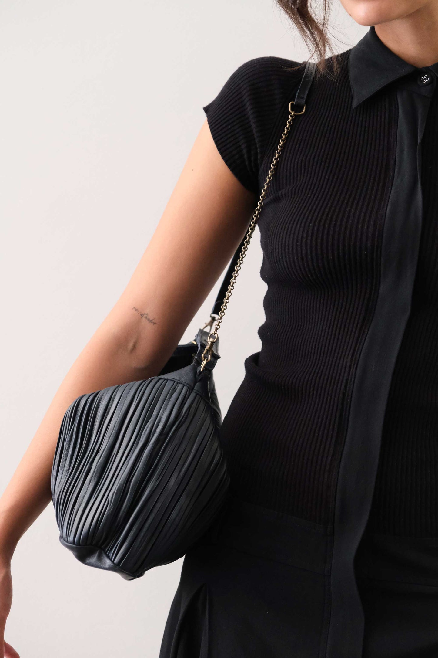 PRE ORDER discount 15%-Chicca Media hobo bag in navy pleated leather - use code PREORDER15 - ESTIMATED DELIVERY SEPTEMBER 15- Made in Italy -