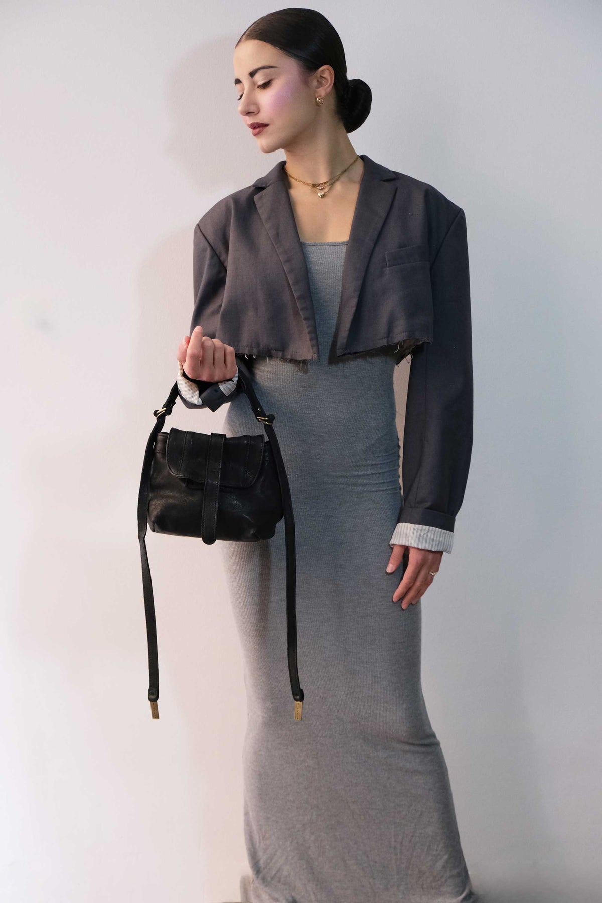 Do mini saddle bag in black soft washed nappa - Made in Italy -
