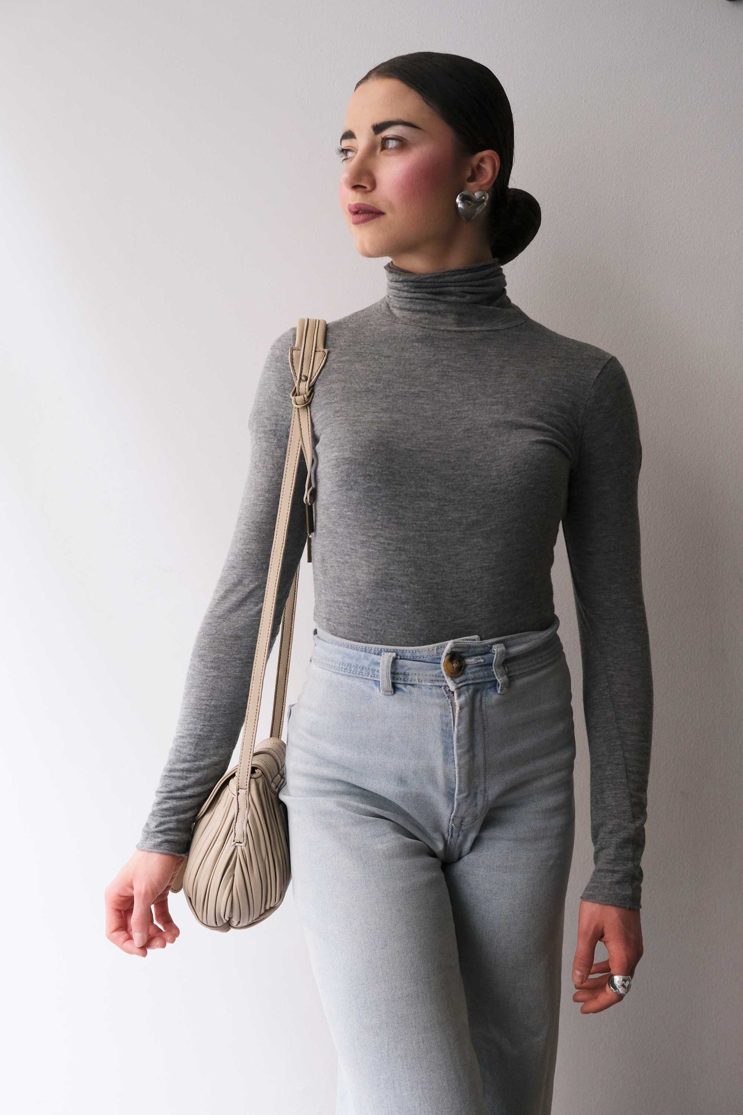 Do mini saddle bag in pleated sand colour nappa leather - Made in Italy -