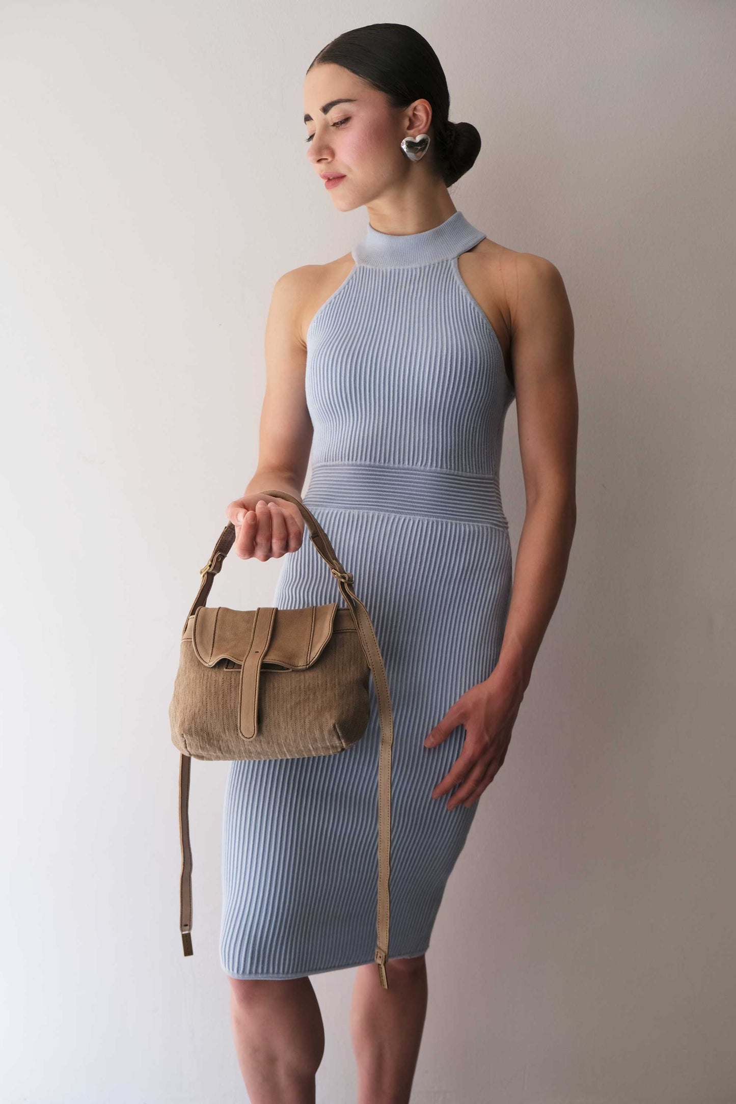Do mini saddle bag in shark perforated saetta nappa - Made in Italy-