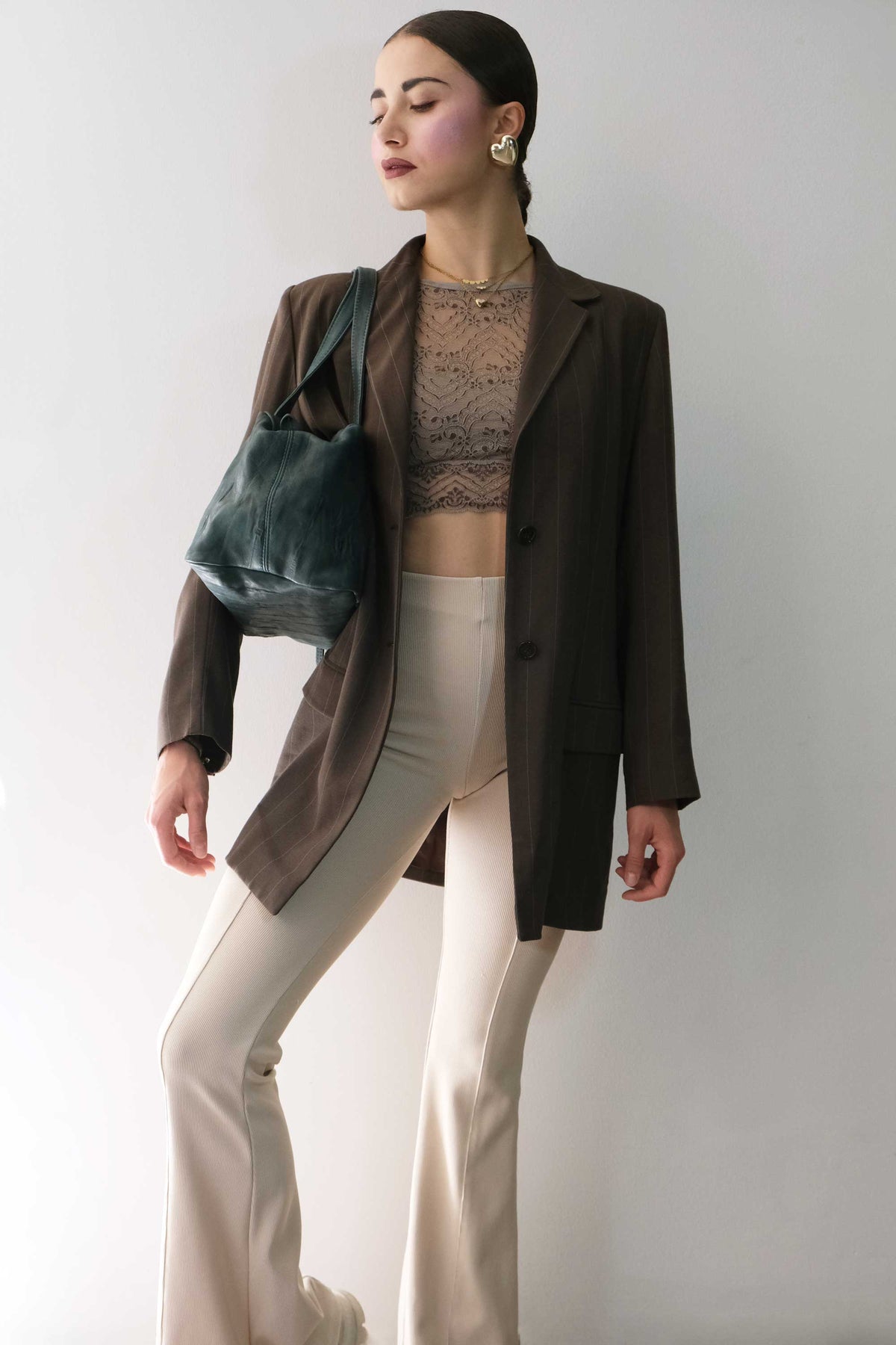 Maribè in teal lomè nappa leather – Made in Italy
