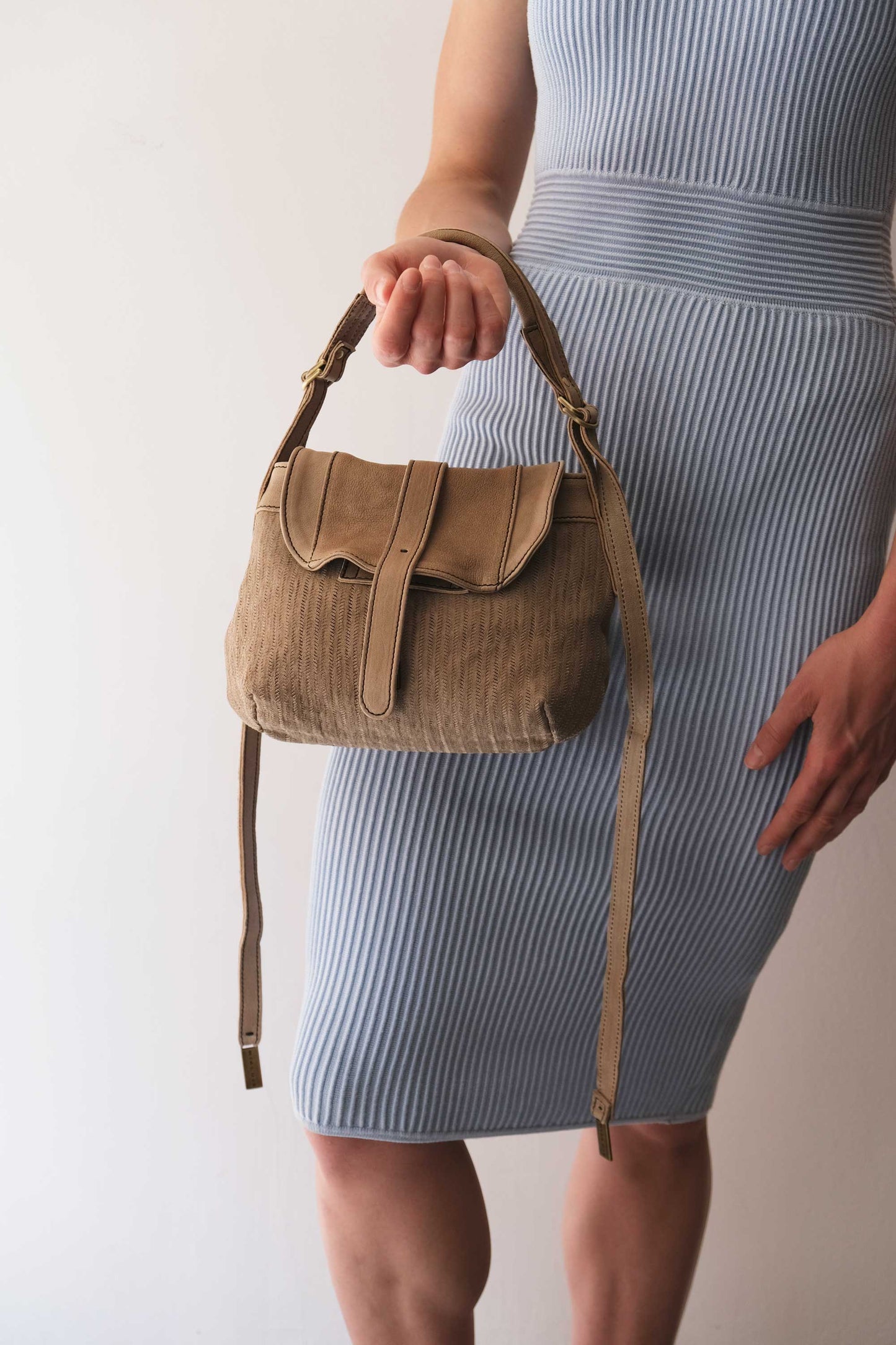 Do mini saddle bag in shark perforated saetta nappa - Made in Italy-