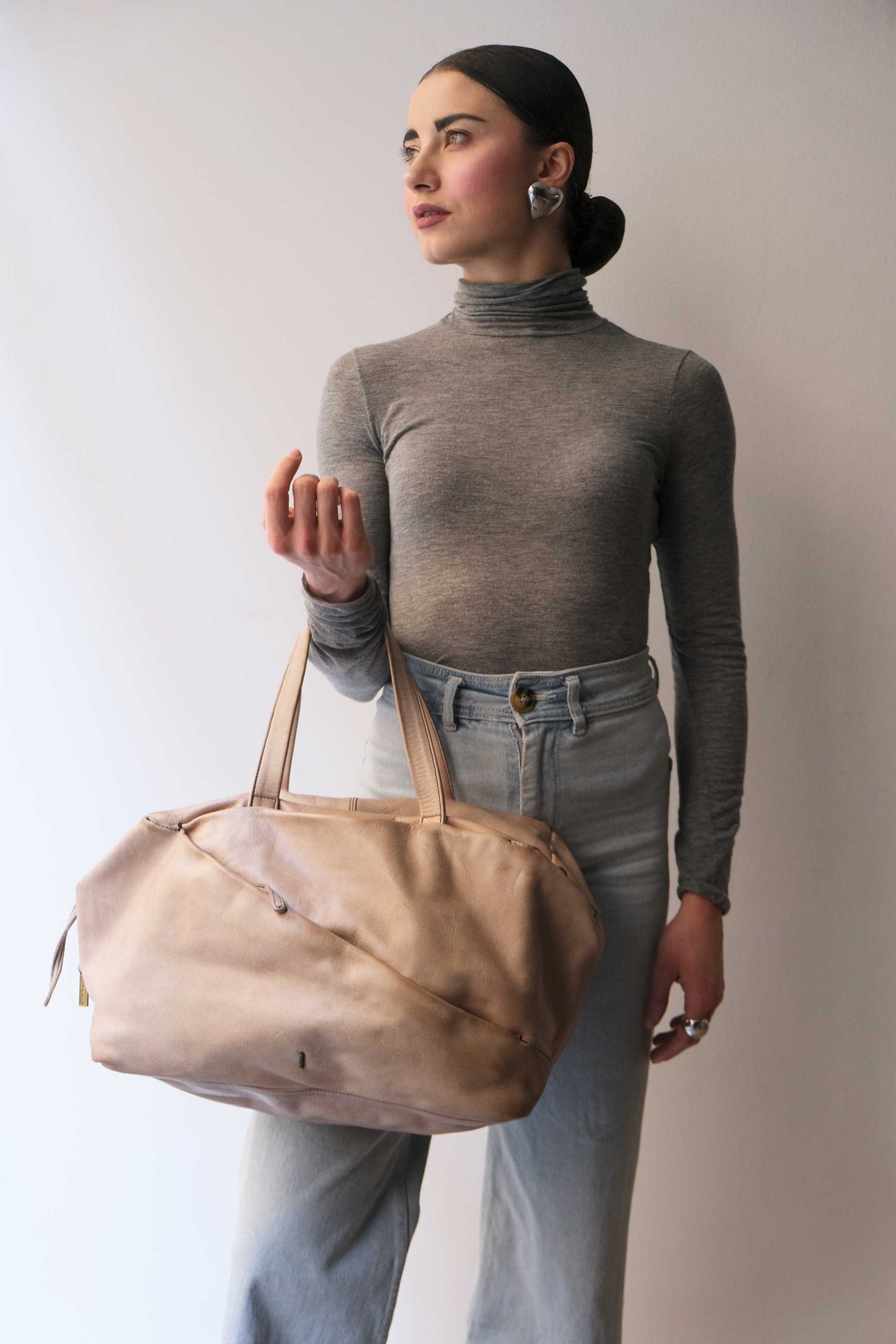 Pilli bag in sand turner soft leather - Made in Italy -