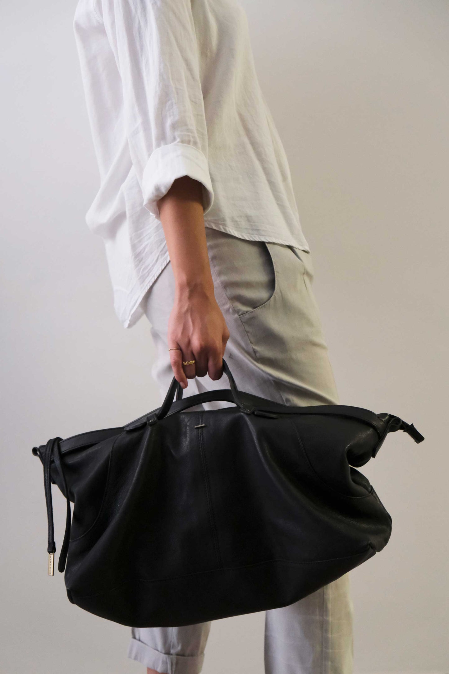 Cloudy crossbody bag in black nappa leather - Made in Italy -