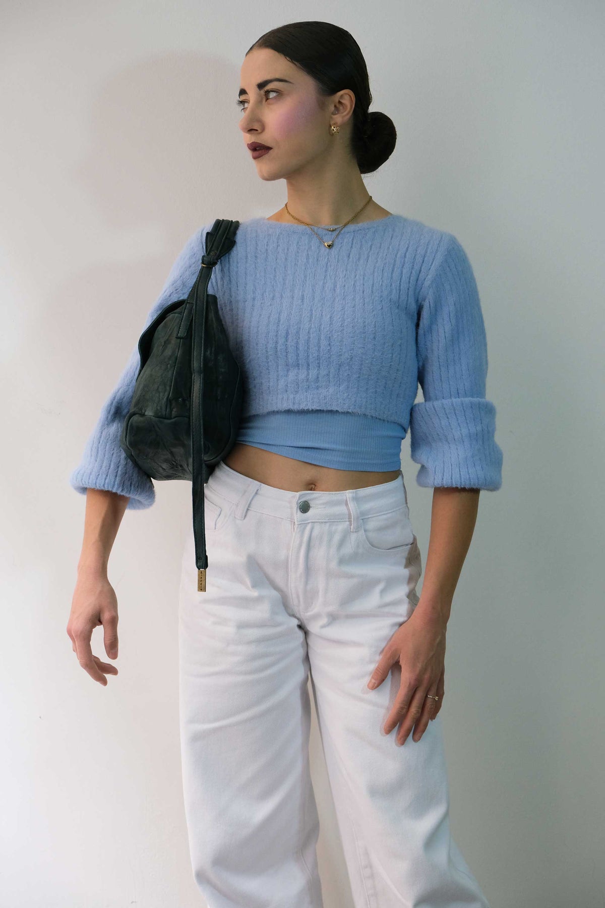 Do saddle bag in teal soft washed nappa - Made in Italy -