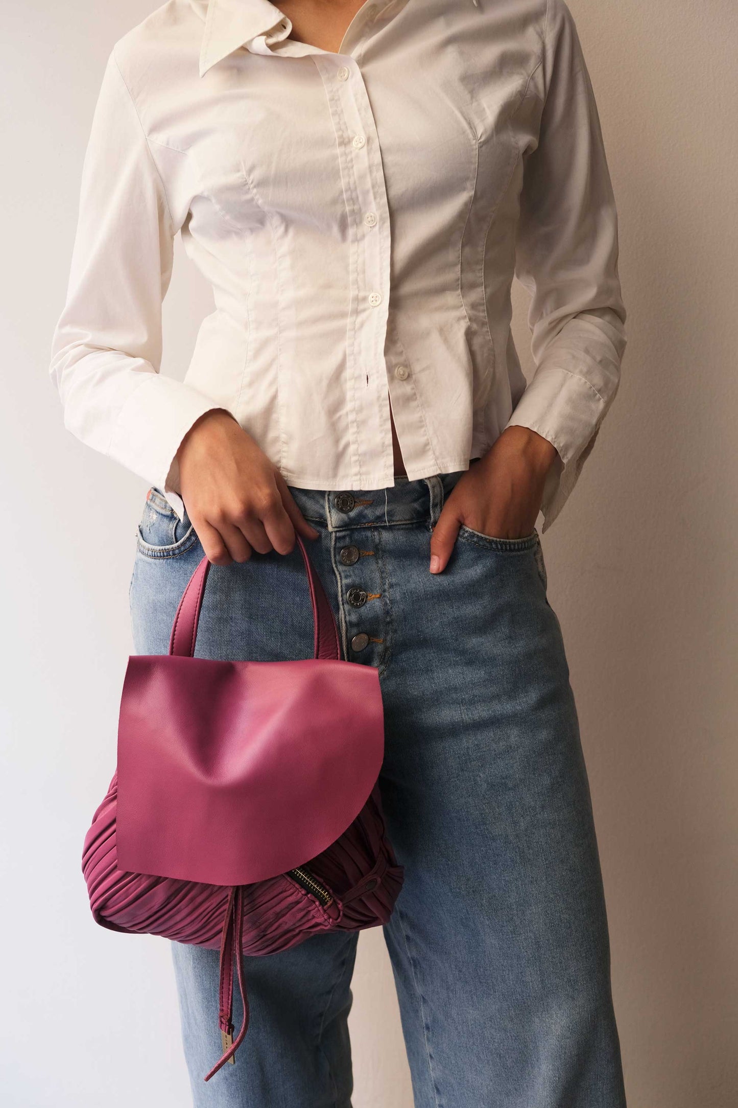 PRE ORDER discount 15%- Minu in pleated barolo colour leather- use code PREORDER15 - ESTIMATED DELIVERY END SEPTEMBER - Made in Italy -