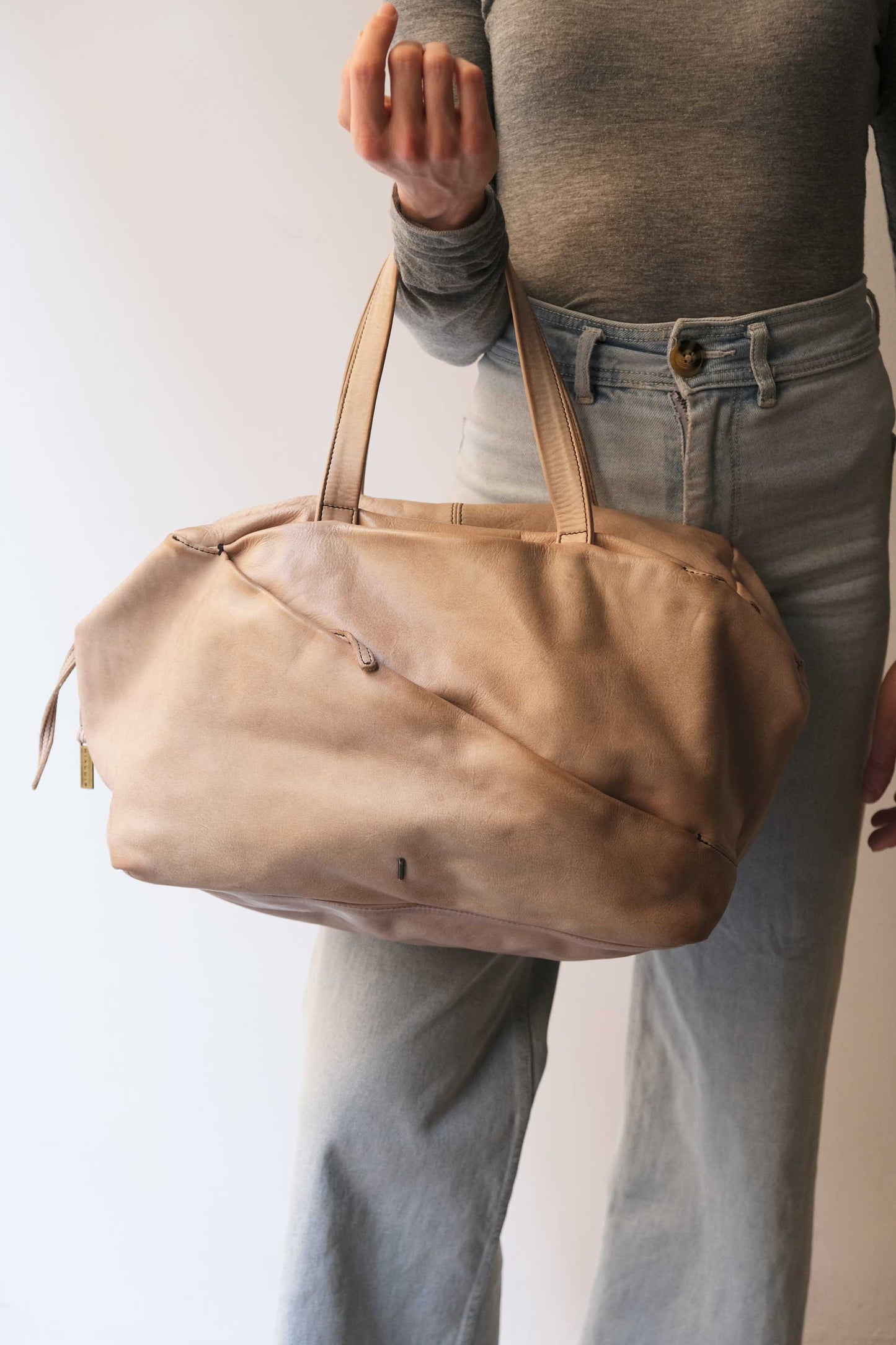 Pilli bag in sand turner soft leather - Made in Italy -