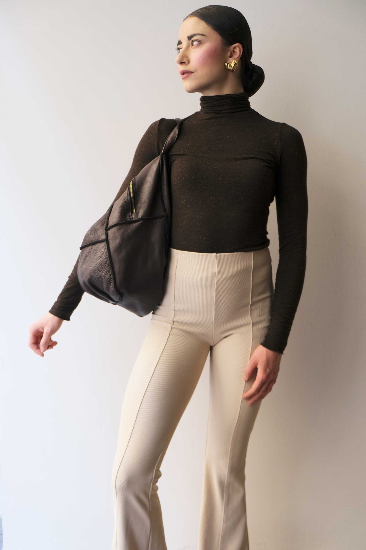 Reneri backpack brown garment-dyed leather - Made in Italy -