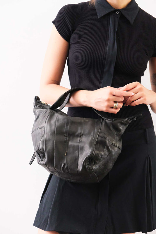 PRE ORDER discount 15%- Marty bag in black soft washed nappa lomè - use code PREORDER15 - ESTIMATED DELIVERY SEPTEMBER 15- Made in Italy -