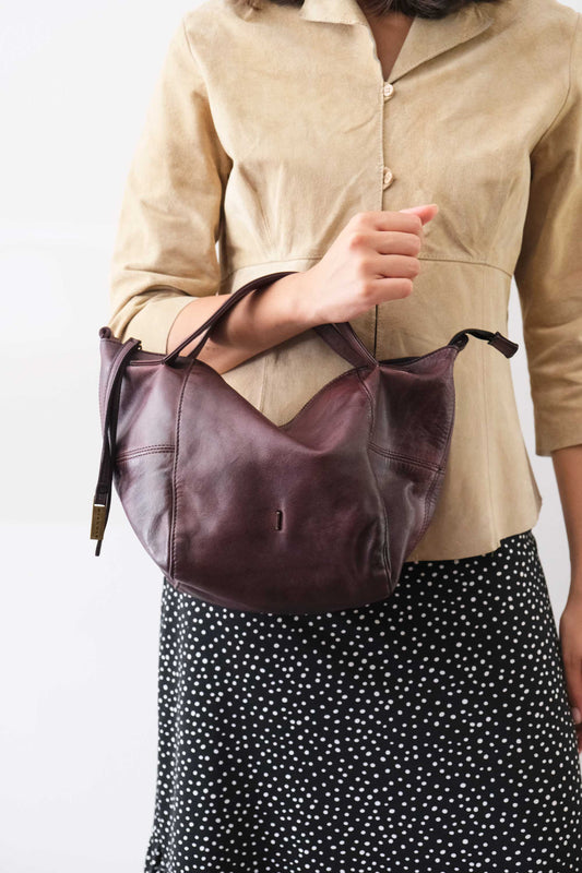 PRE ORDER discount 15%-Marty bag in plum turner calf soft leather  - use code PREORDER15 - ESTIMATED DELIVERY SEPTEMBER 15- Made in Italy -