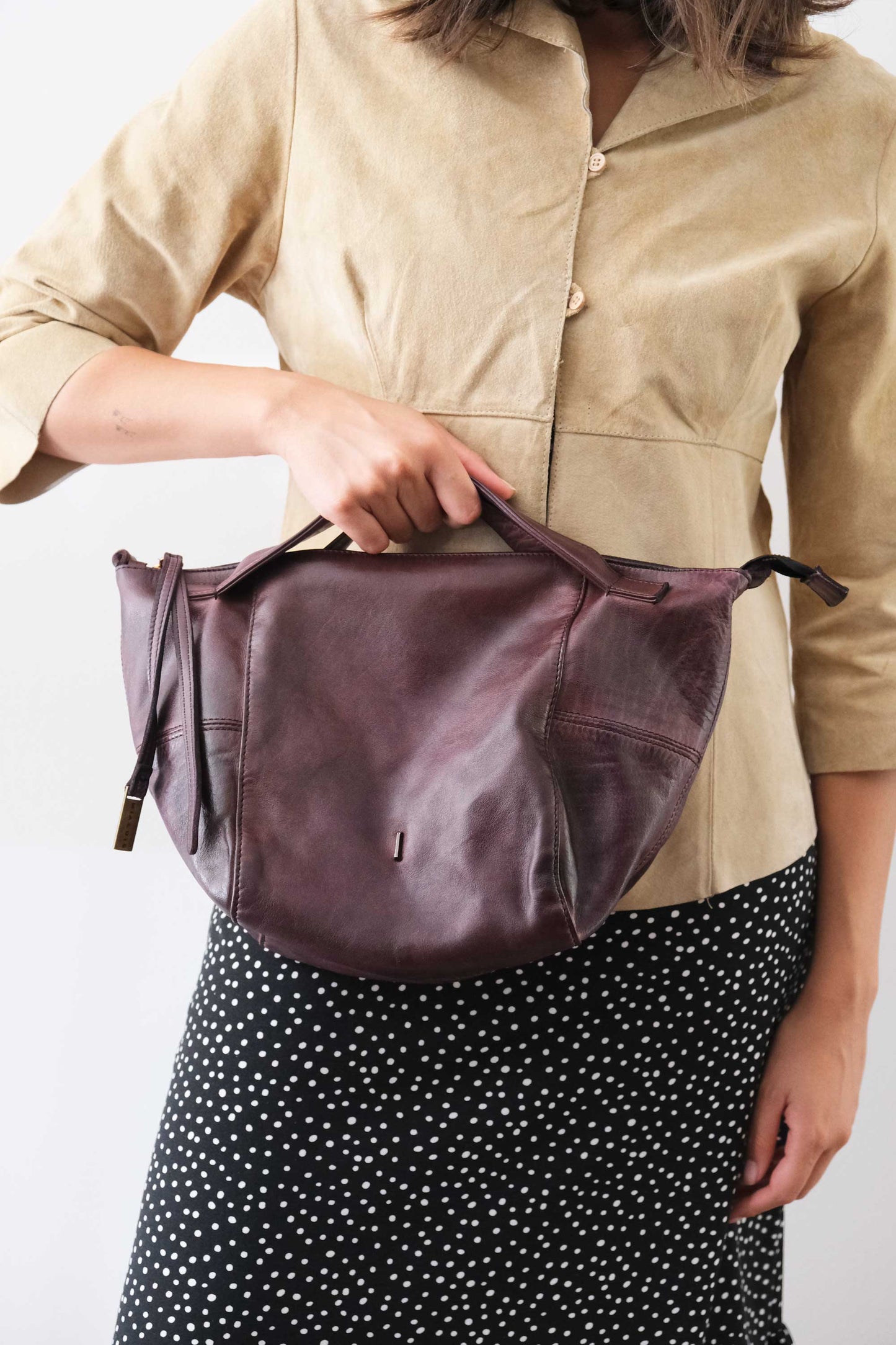 PRE ORDER discount 15%-Marty bag in plum turner calf soft leather  - use code PREORDER15 - ESTIMATED DELIVERY SEPTEMBER 15- Made in Italy -