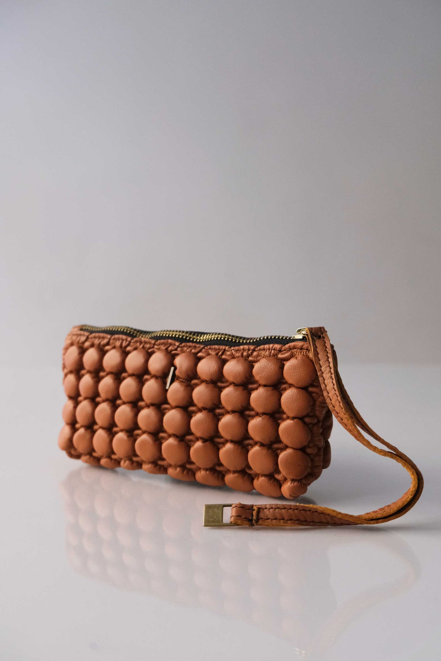 Bubble Mialuis in pleated bubble biscuit soft nappa leather - Made in Italy -