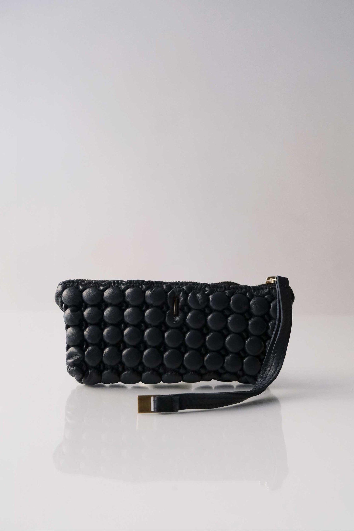 Bubble Mialuis in pleated bubble navy soft nappa leather - Made in Italy -