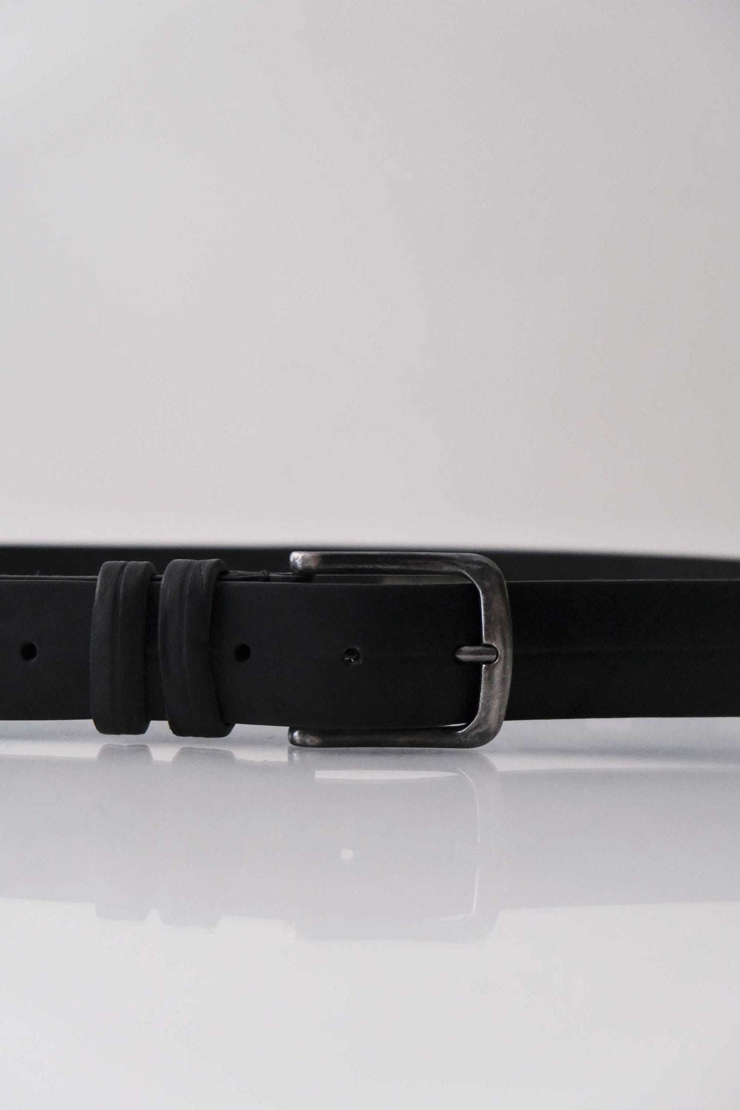 Belt Punto – Men’s vegetable-tanned leather black – Made in Italy