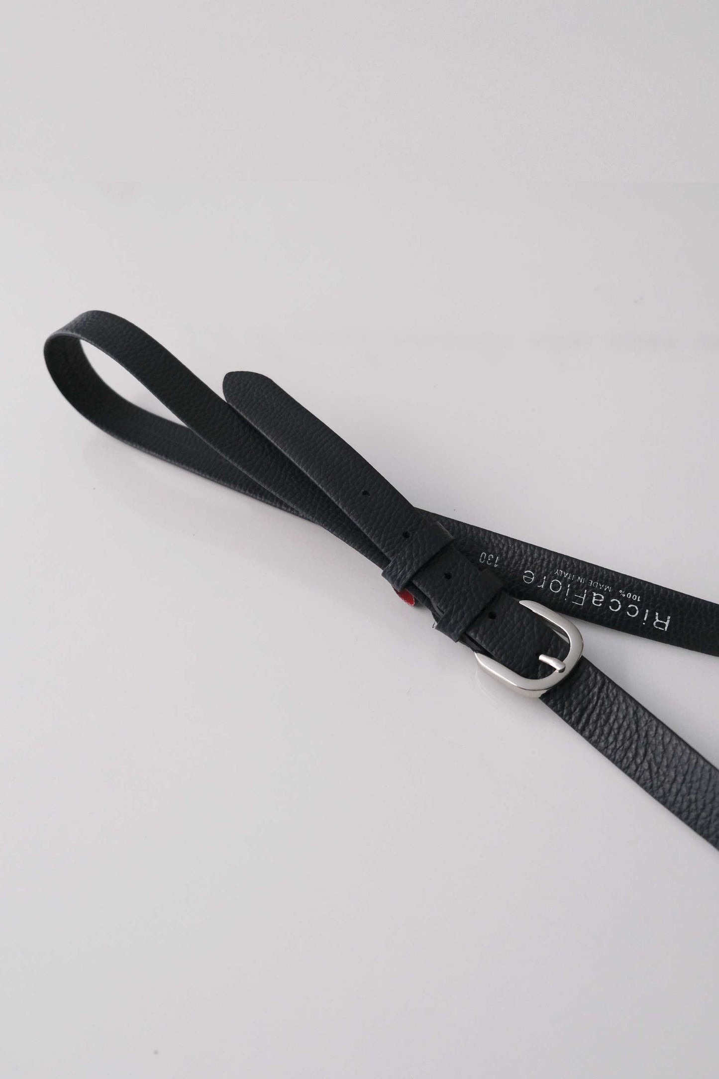 Belt Linea natural grain calf navy - Made in Italy -