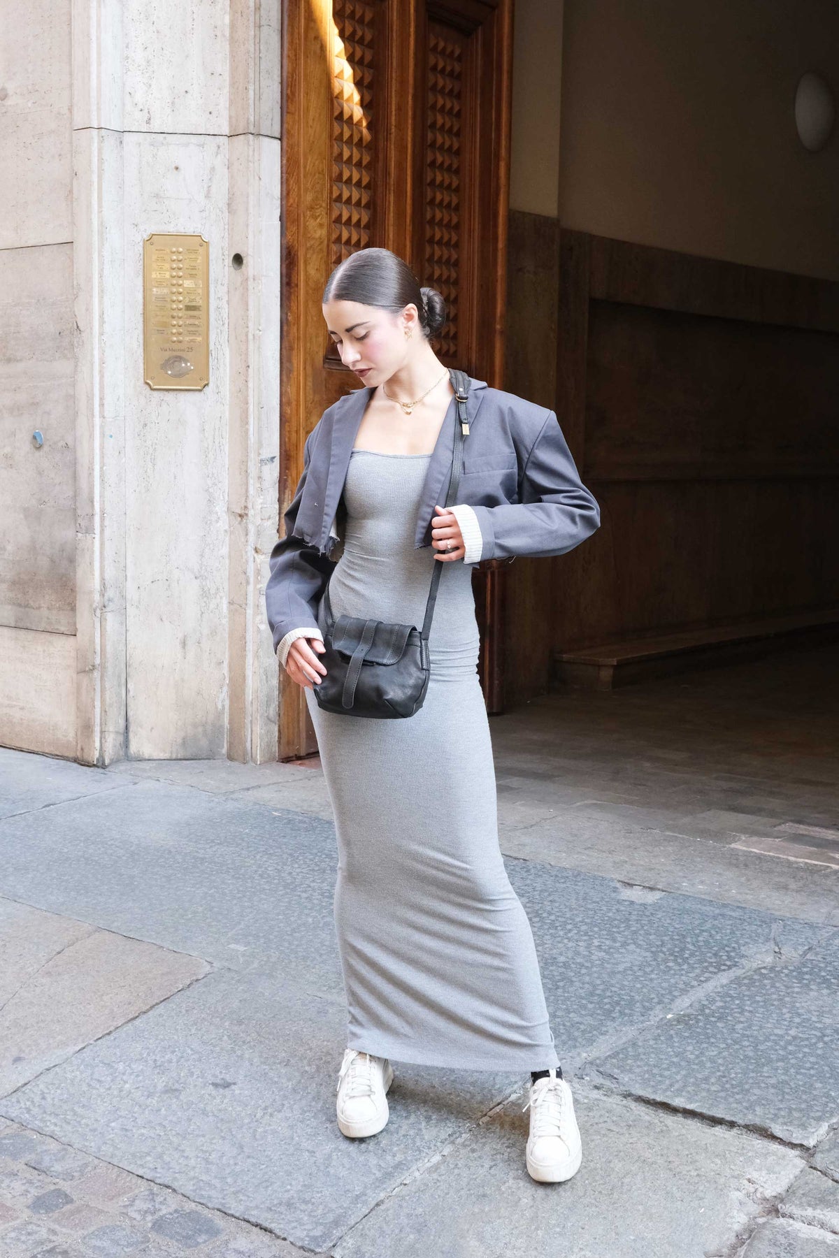 Do mini saddle bag in black soft washed nappa - Made in Italy -