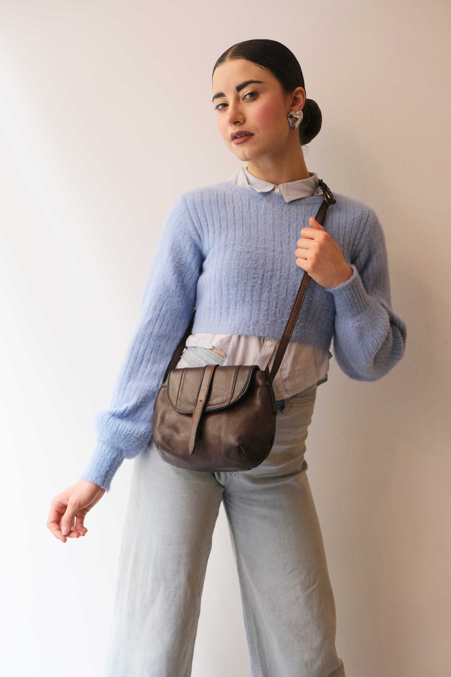 Do mini saddle bag in caffè turner calf soft leather - Made in Italy-