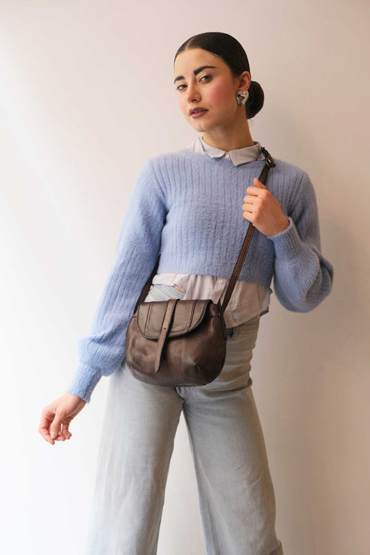 Do mini saddle bag in caffè turner calf soft leather - Made in Italy-