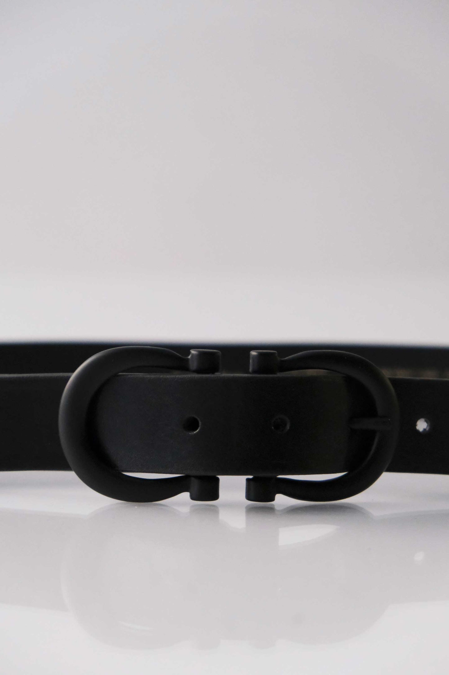 Belt Double vegetable-tanned leather black - Made in Italy -