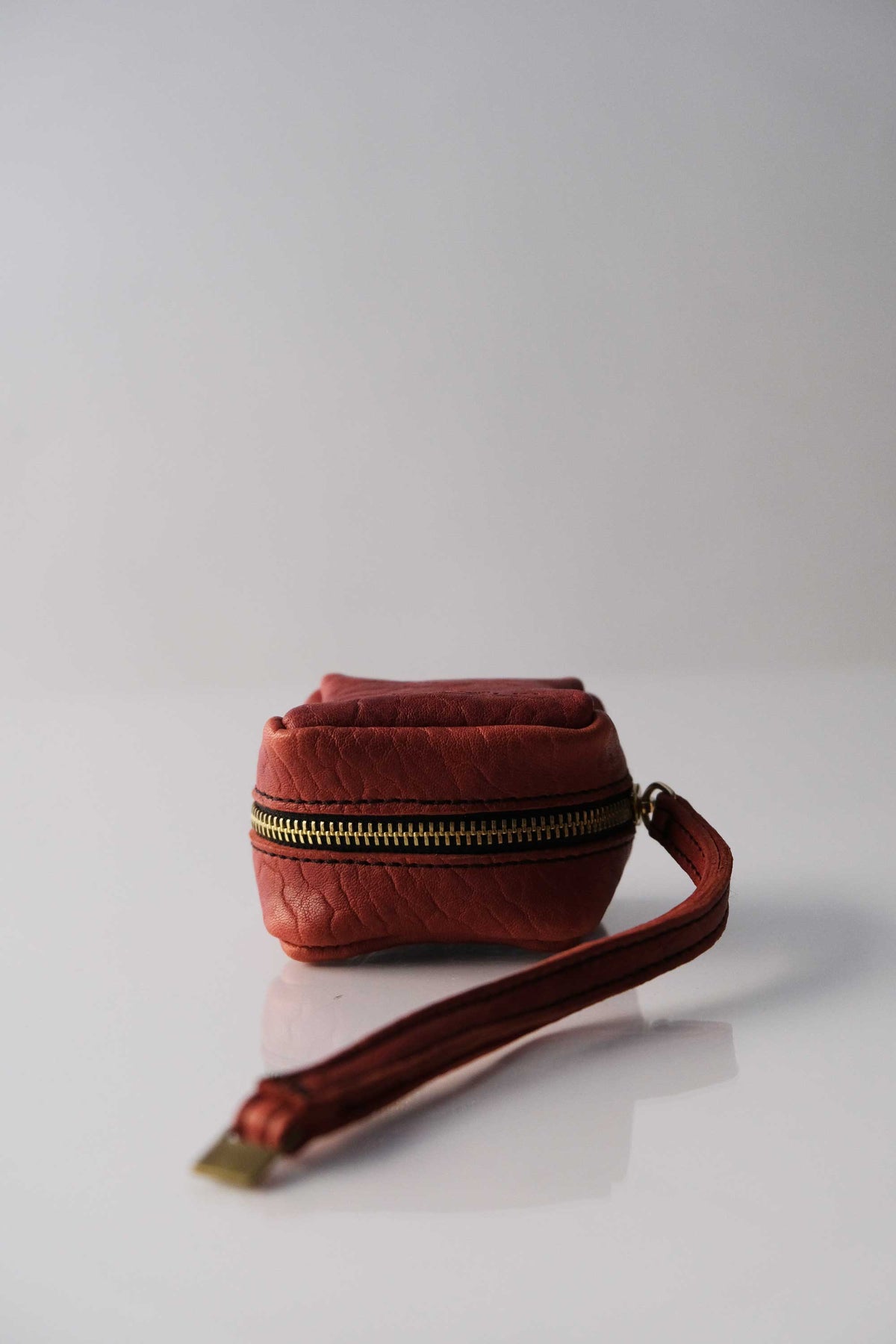 Dream box mini pochette in sangria mutton leather - Made in Italy -