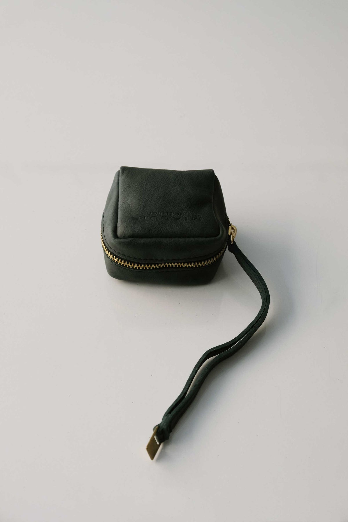 Dream box mini pochette in teal calf leather - Made in Italy -