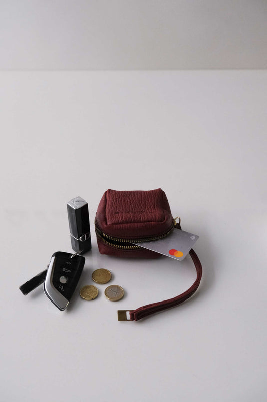 Dream box mini pochette in habanero printed shark calf leather - Made in Italy -