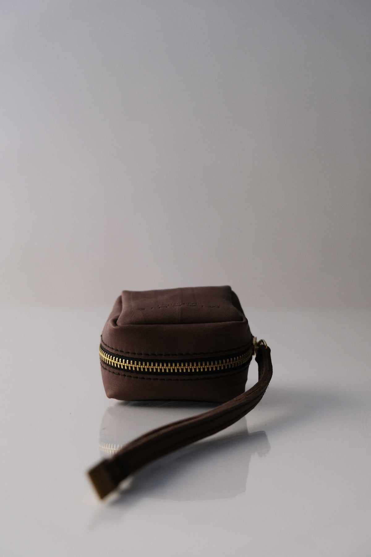 Dream box mini pochette in tobacco calf leather - Made in Italy -