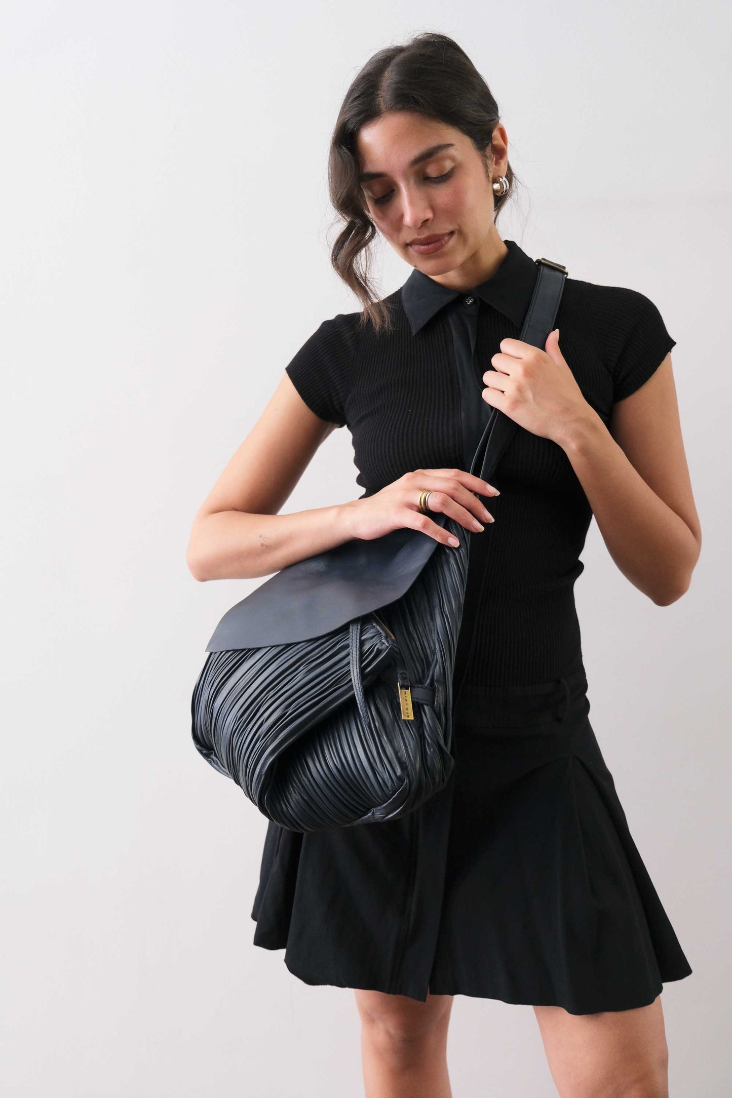 PRE ORDER discount 15%-Gabri tote bag in pleated navy colour nappa leather - use code PREORDER15 - ESTIMATED DELIVERY SEPTEMBER 15- Made in Italy -