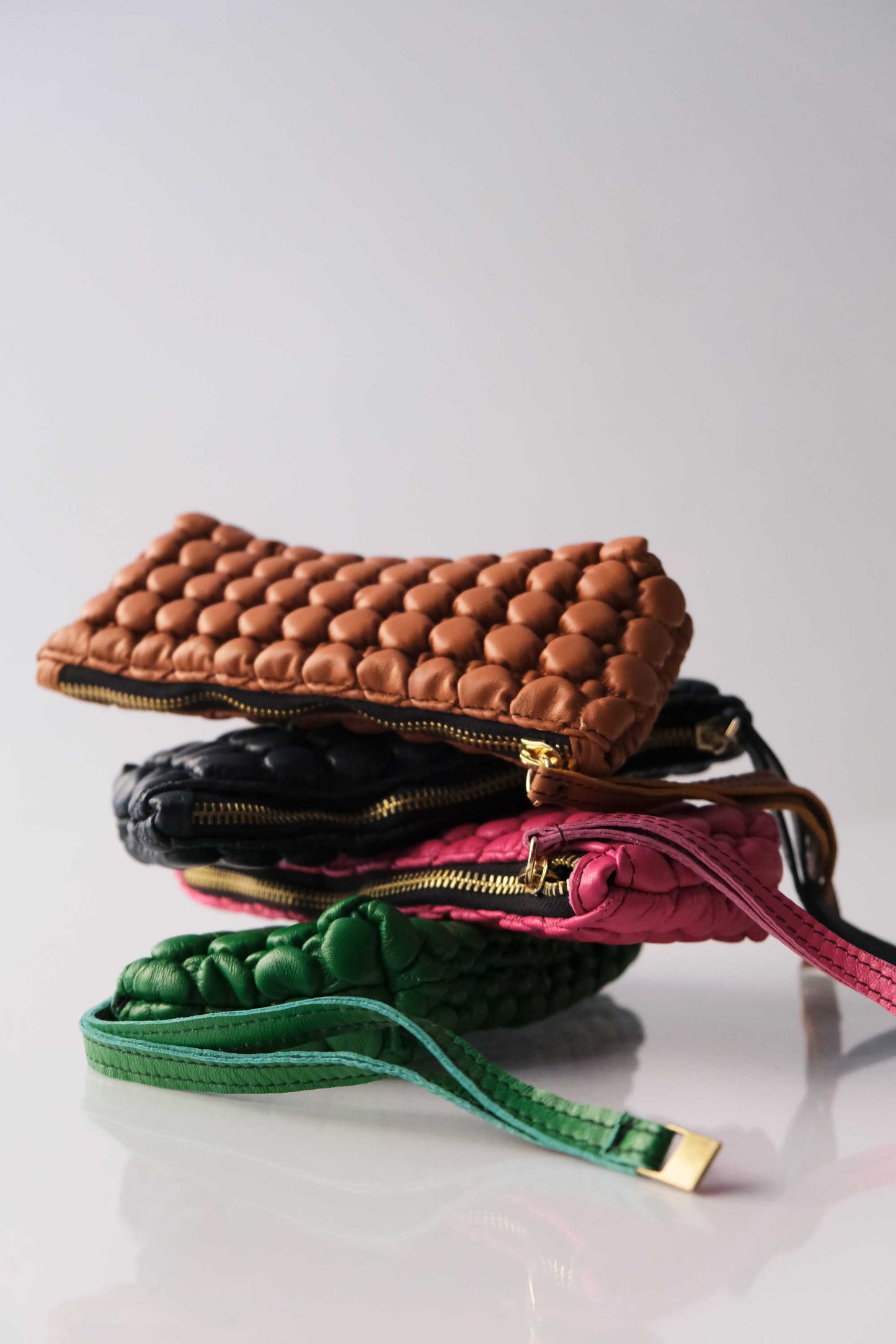 Bubble Mialuis in pleated bubble biscuit soft nappa leather - Made in Italy -