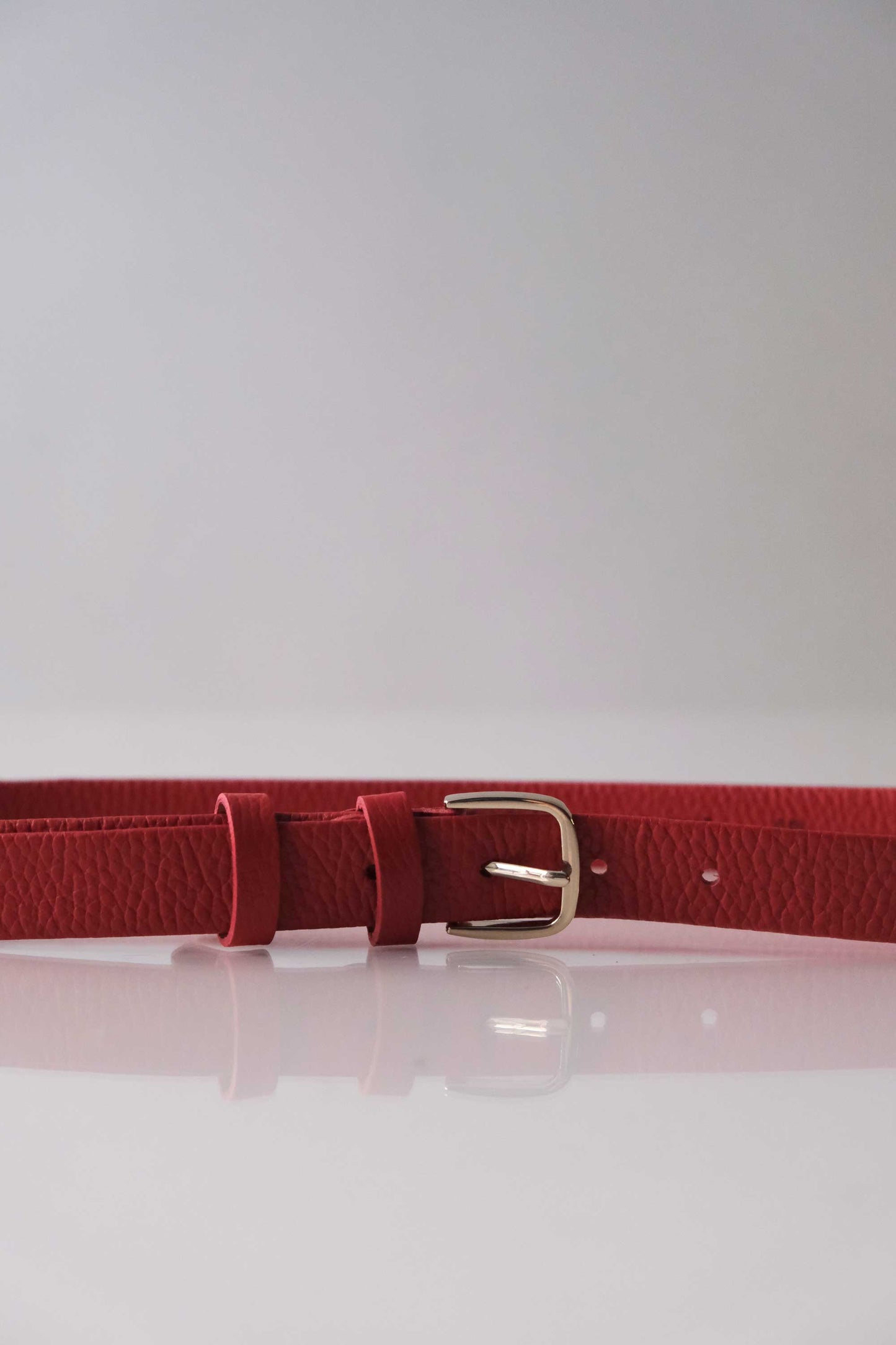 Belt Linea natural grain calf red- Made in Italy -