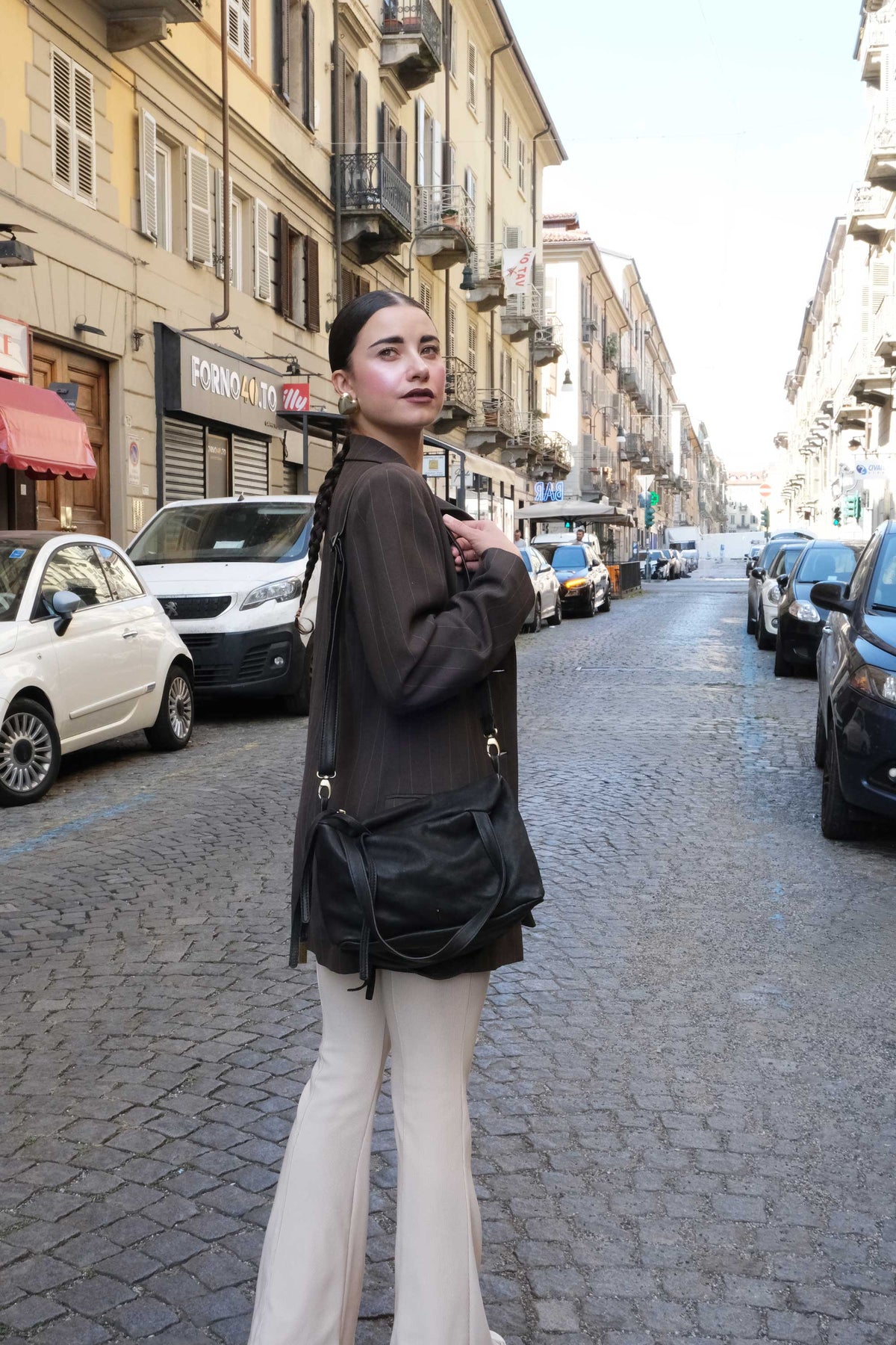 Maribè in black washed nappa leather  - Made in Italy -