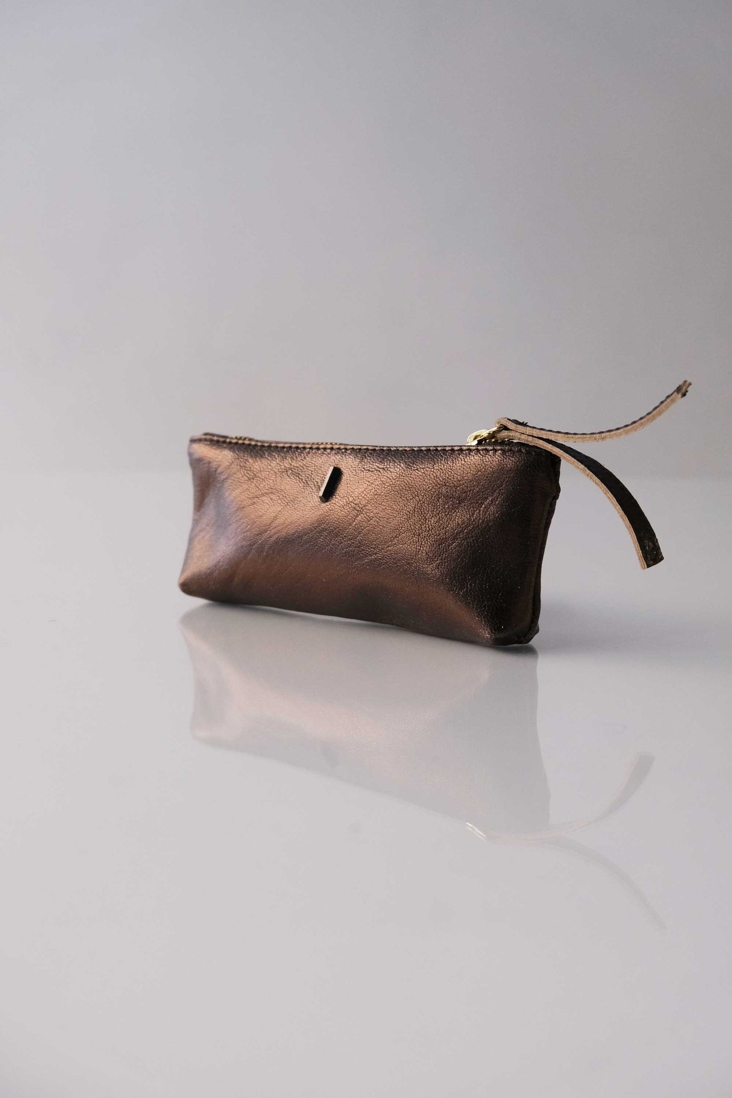 Mix leather laminated bronze  – The Sustainable Pochette - Made in Italy