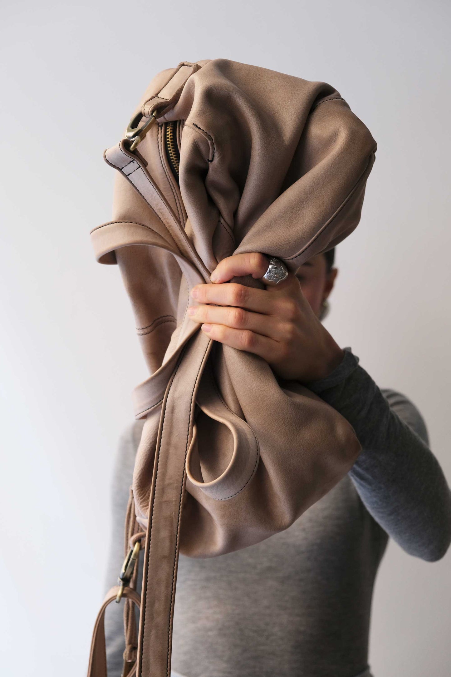 Pilli bag in sand turner soft leather - Made in Italy -