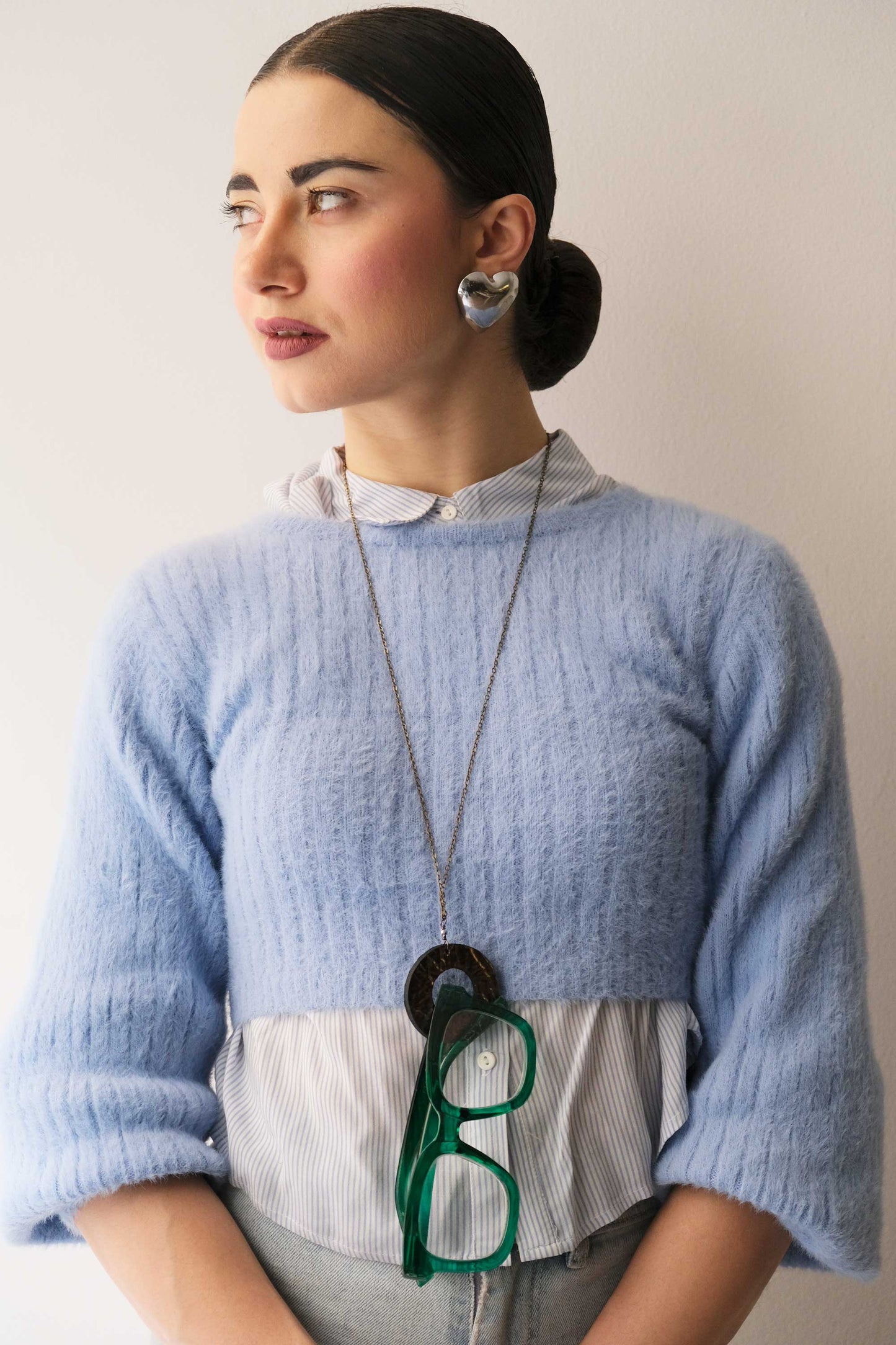 Glasses holder in bronze laminated leather – Sustainable product - Made in Italy