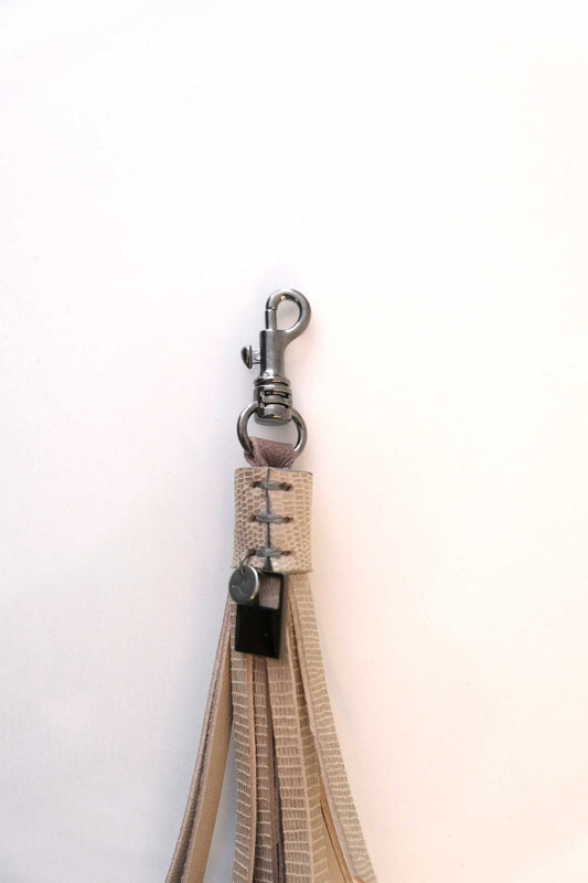 Keychain in leather sand