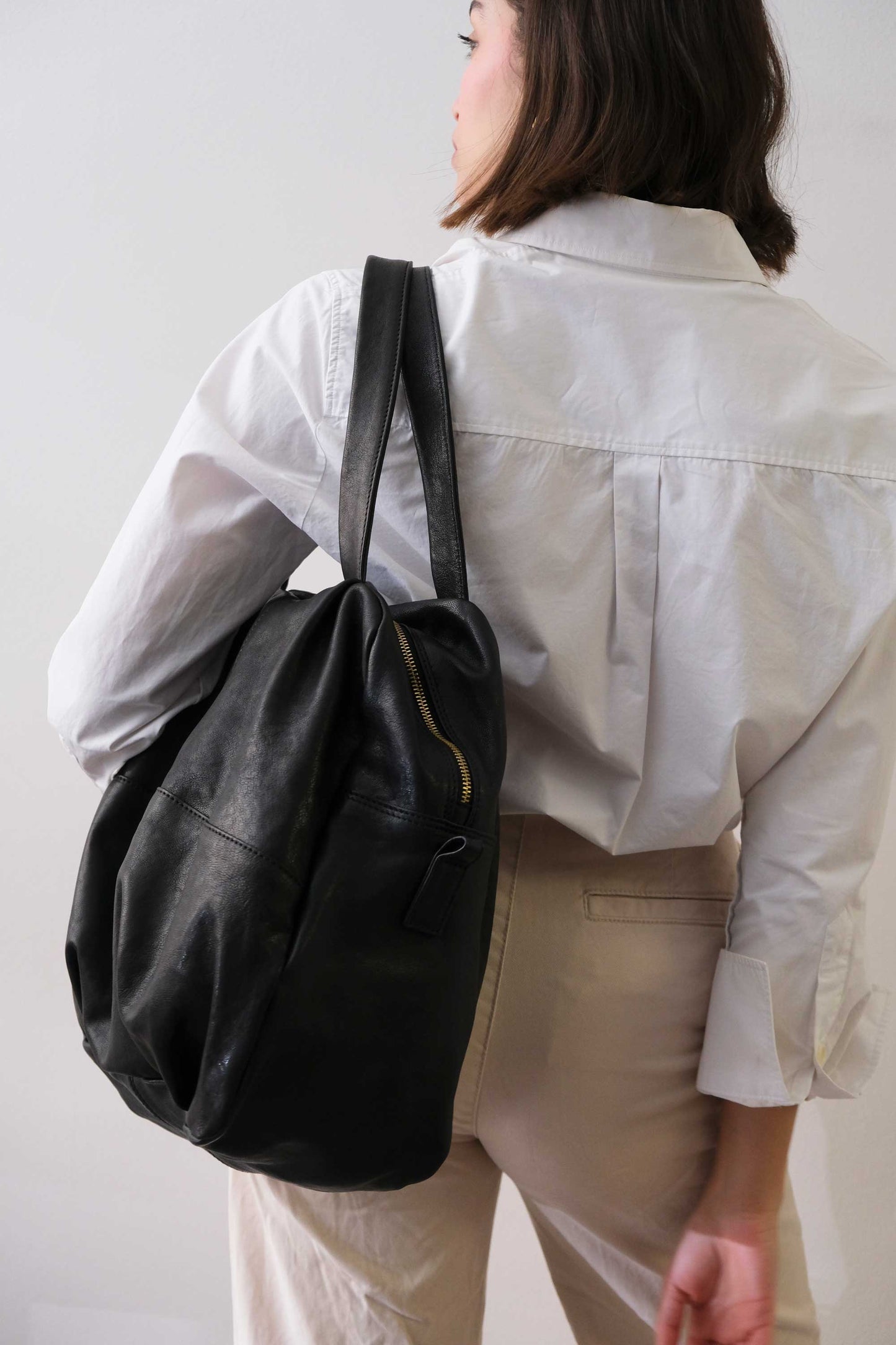 PRE ORDER - discount 15% -Riri tote bag in black nappa leather- use code PREORDER15- DELIVERY END OF MAY
